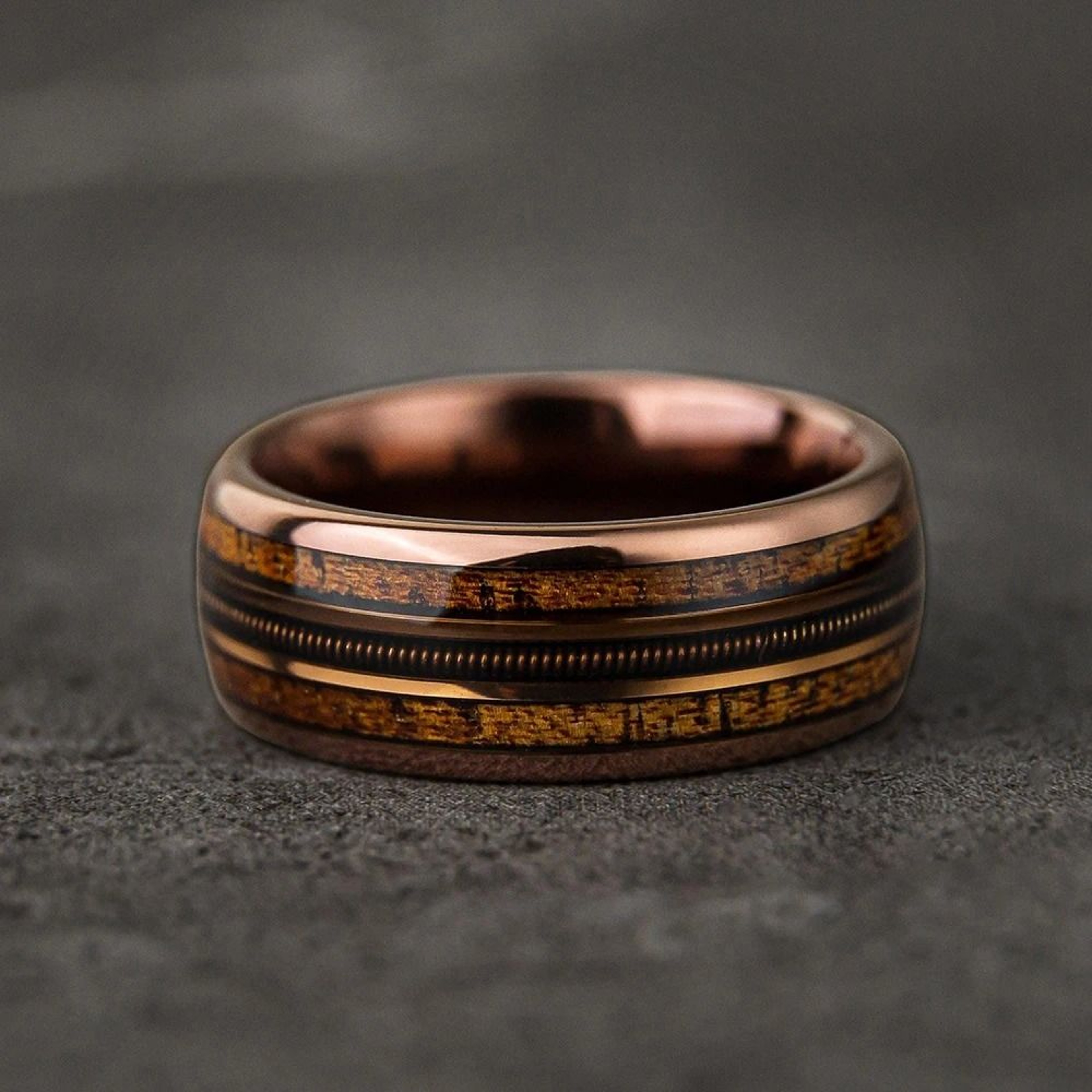 Why Choose Our Whiskey Barrel Wood Guitar String Wedding Band 2