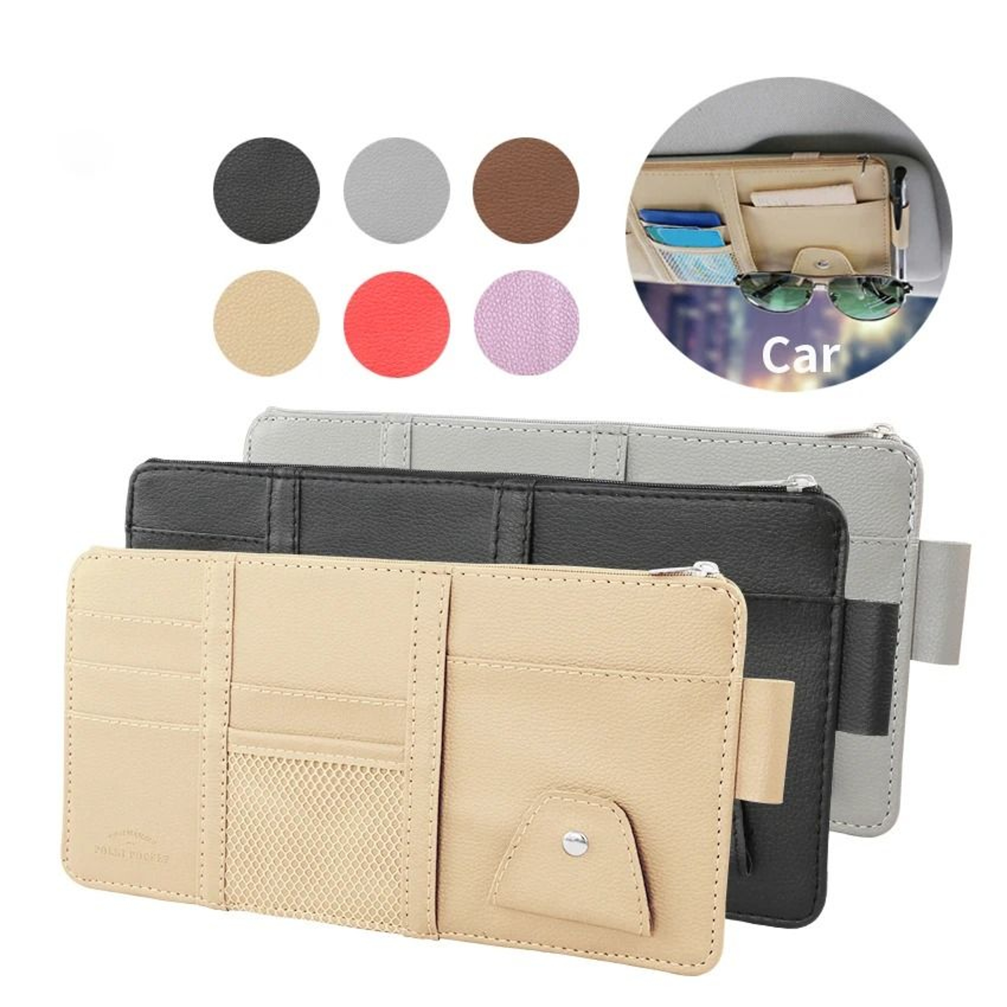Car Sun Visor Organizer With MultiPocket Storage 0