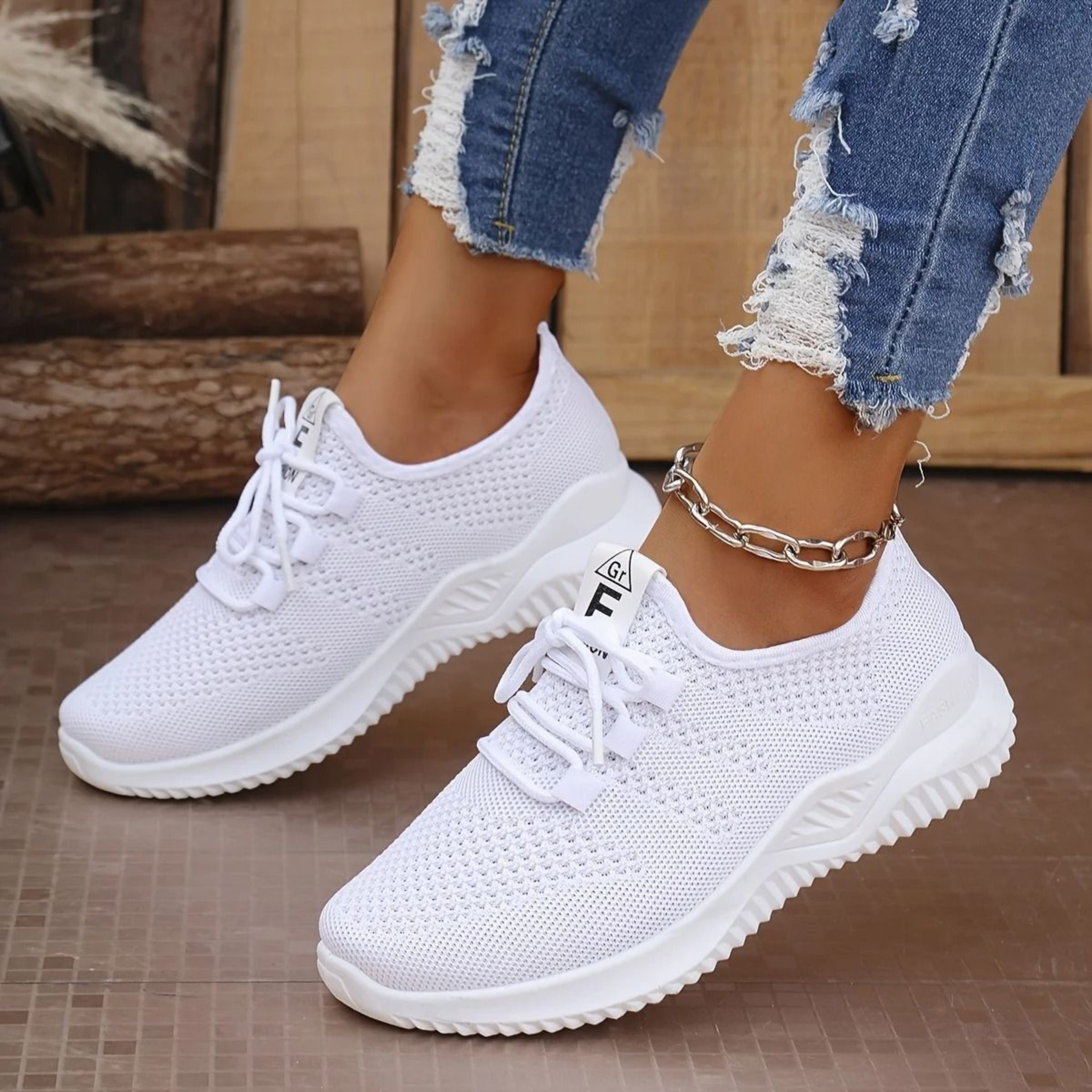Womens Lightweight Knit Athletic Sneakers 7