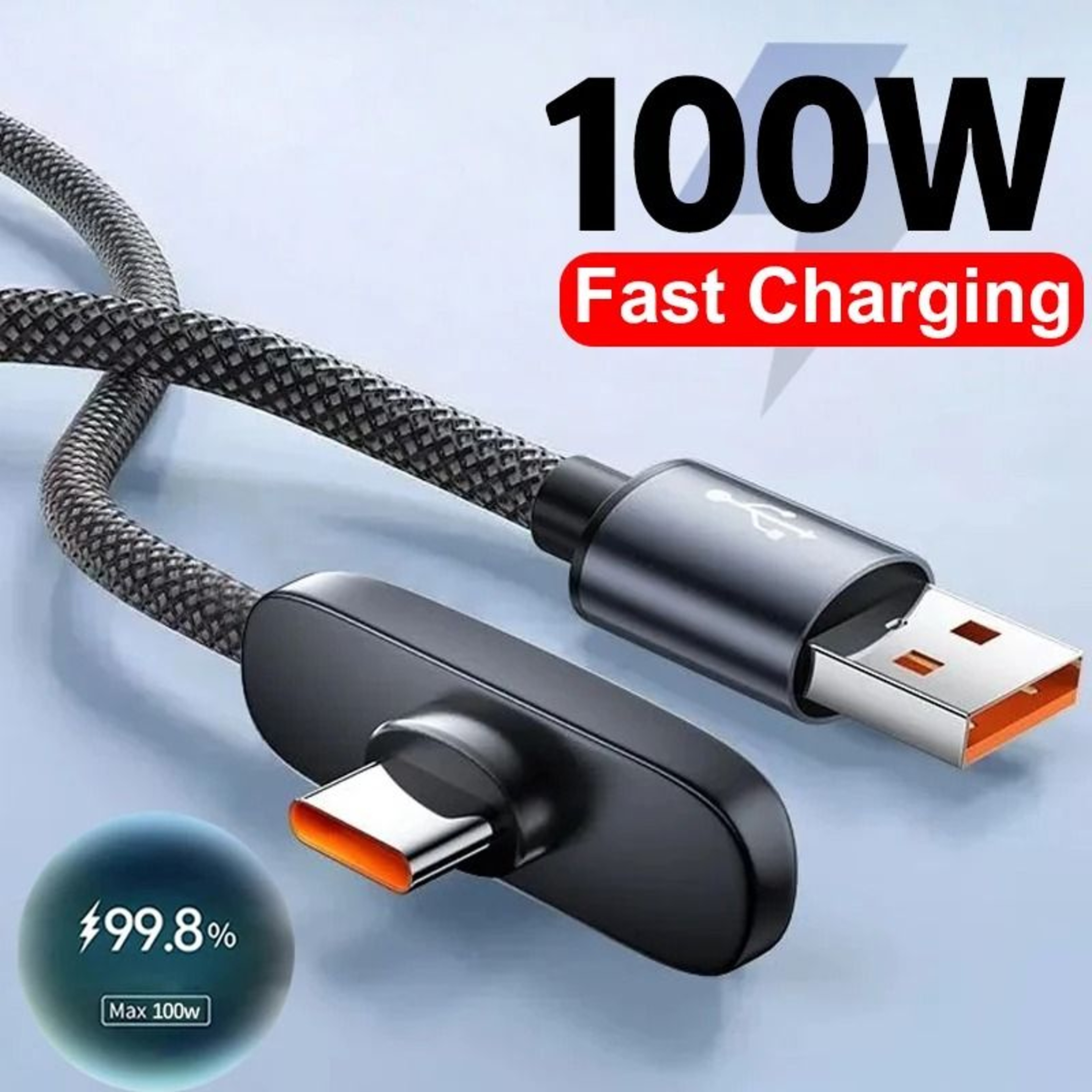 100W Right Angle USB C Fast Charging Cable 0