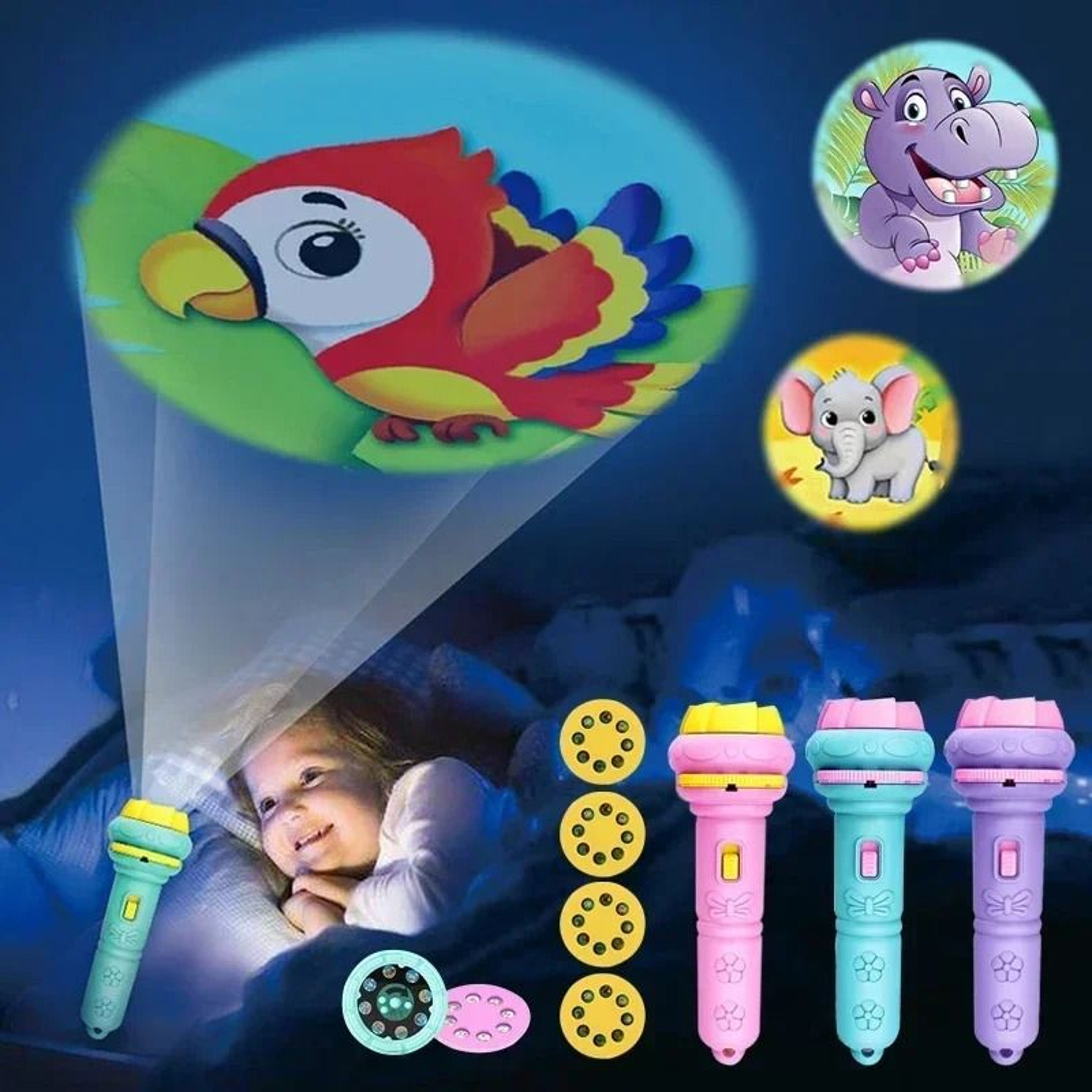 Kids Flashlight Projector Story Toy 0