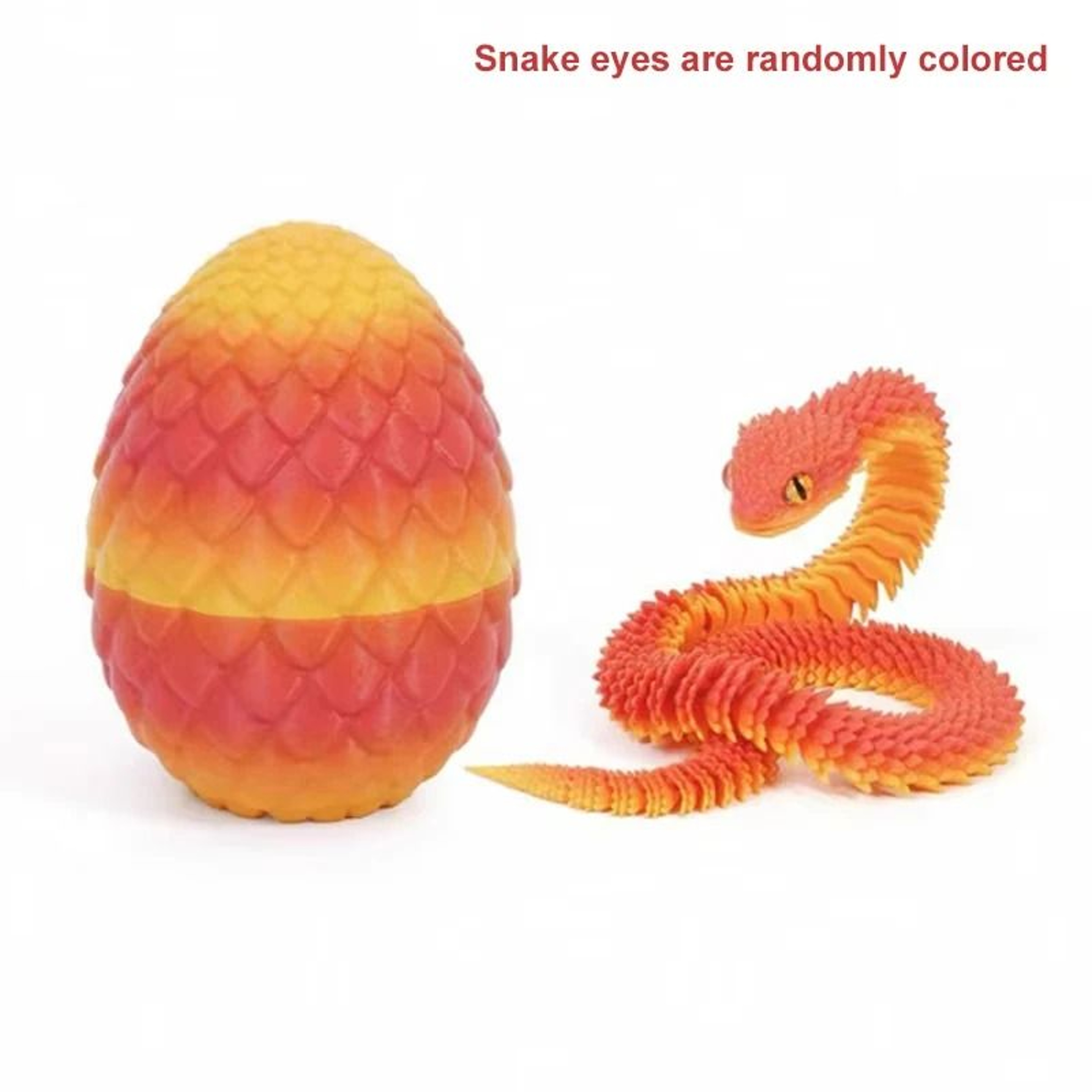 3D Printed Articulated Snake Egg Toy 9