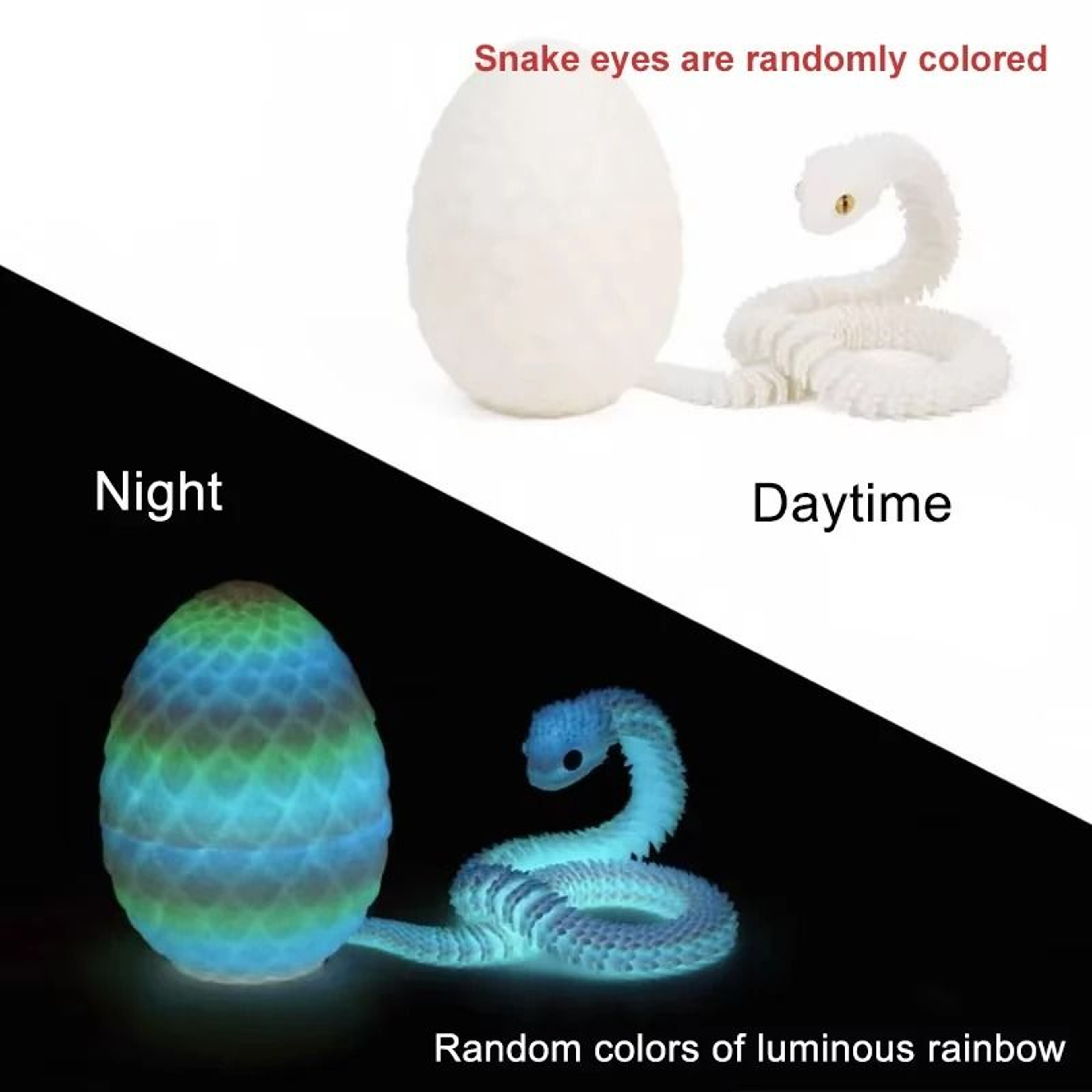 3D Printed Articulated Snake Egg Toy 11