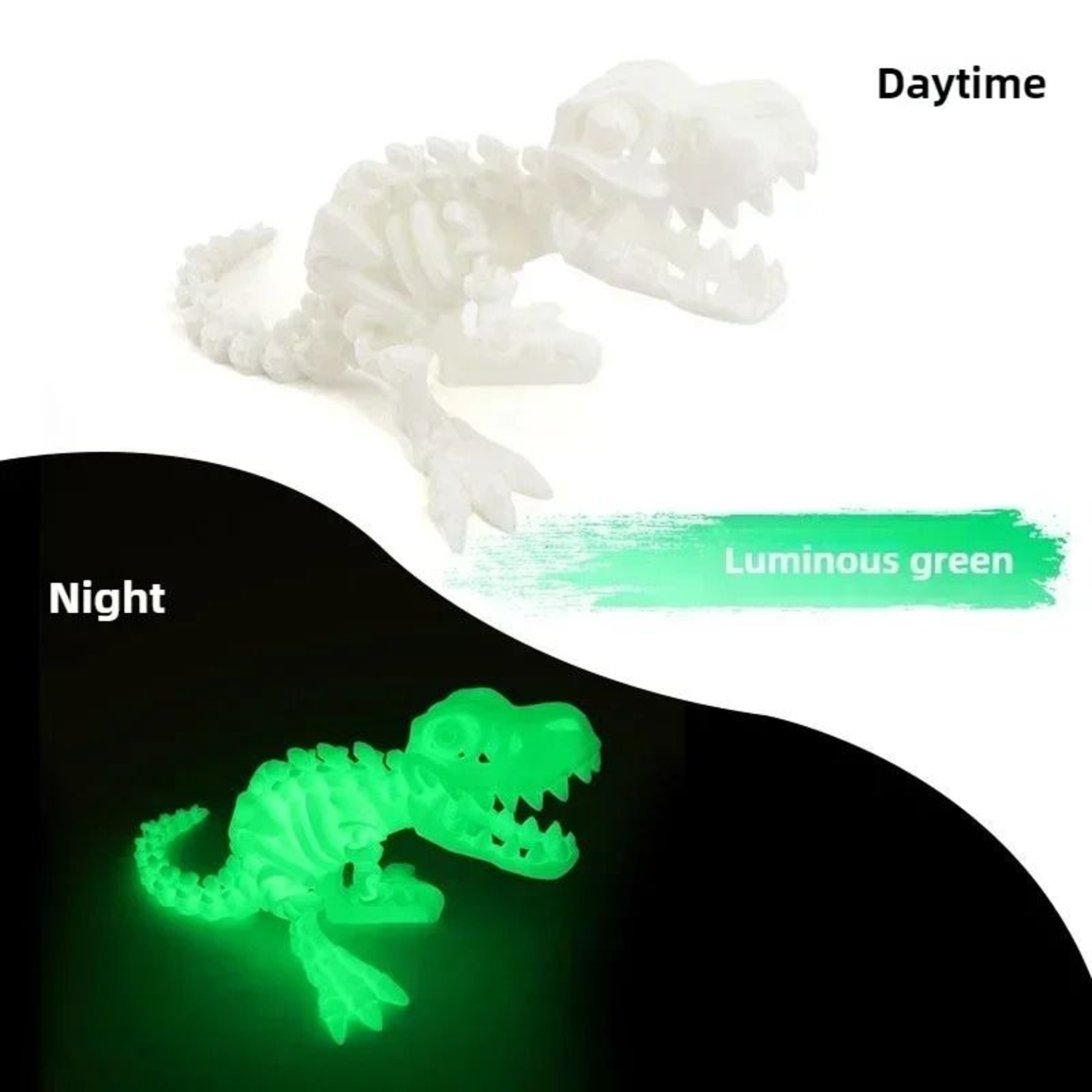 3D Printed Articulated Dragon Skeleton Fidget Toy 3