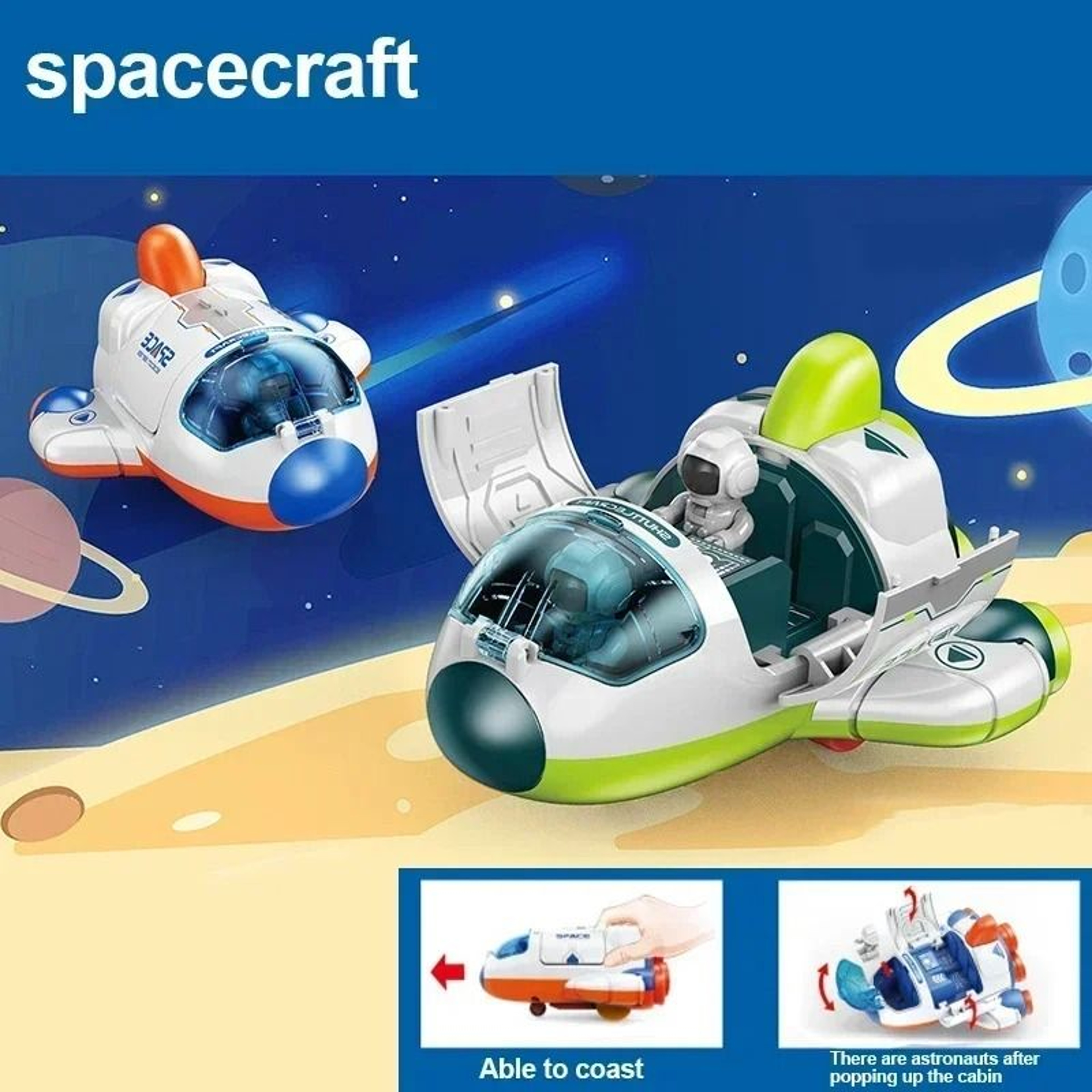 Kids Space Rocket Toy Set – Astronaut Figures & Detachable Spaceship Cars – view 4
