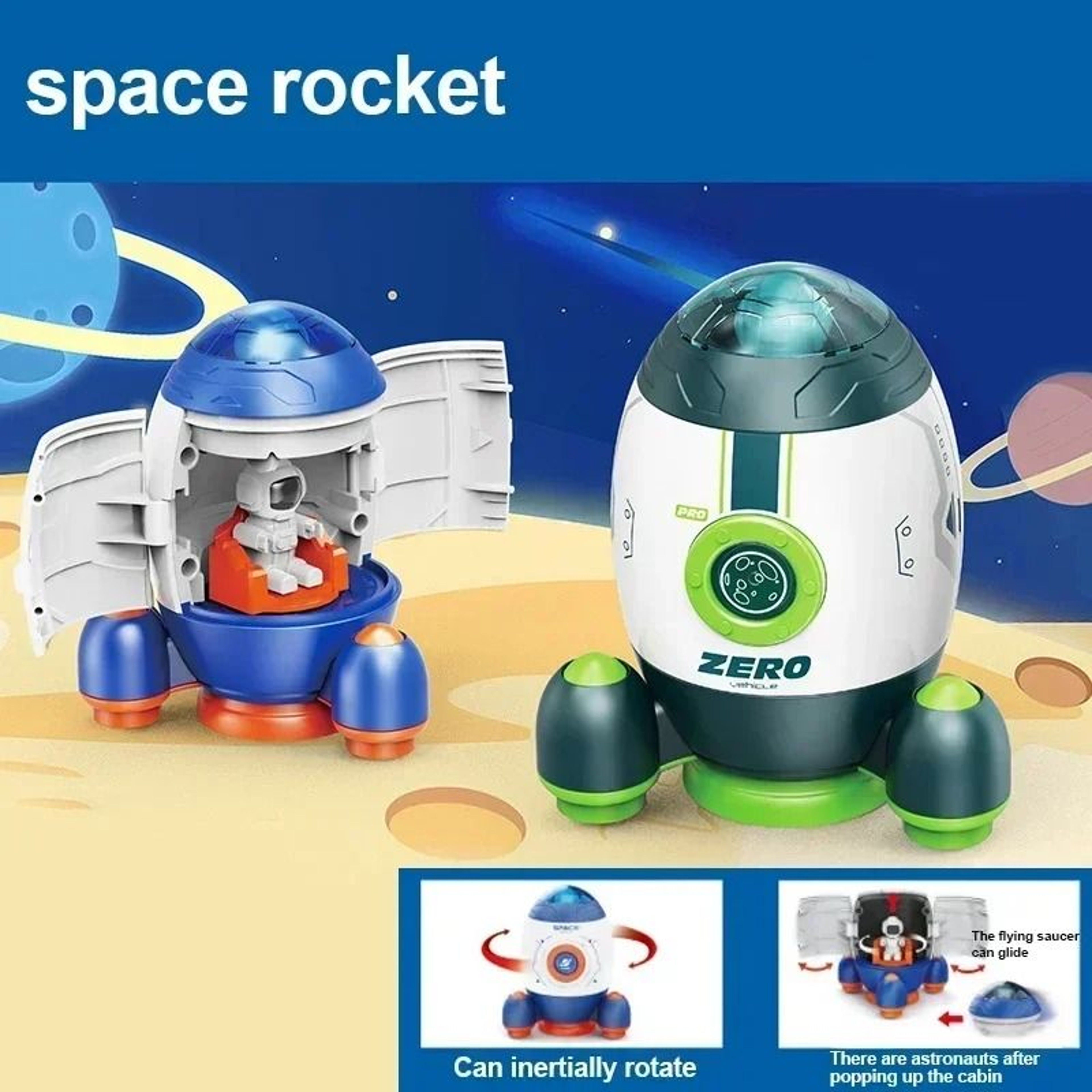 Kids Space Rocket Toy Set – Astronaut Figures & Detachable Spaceship Cars – view 7