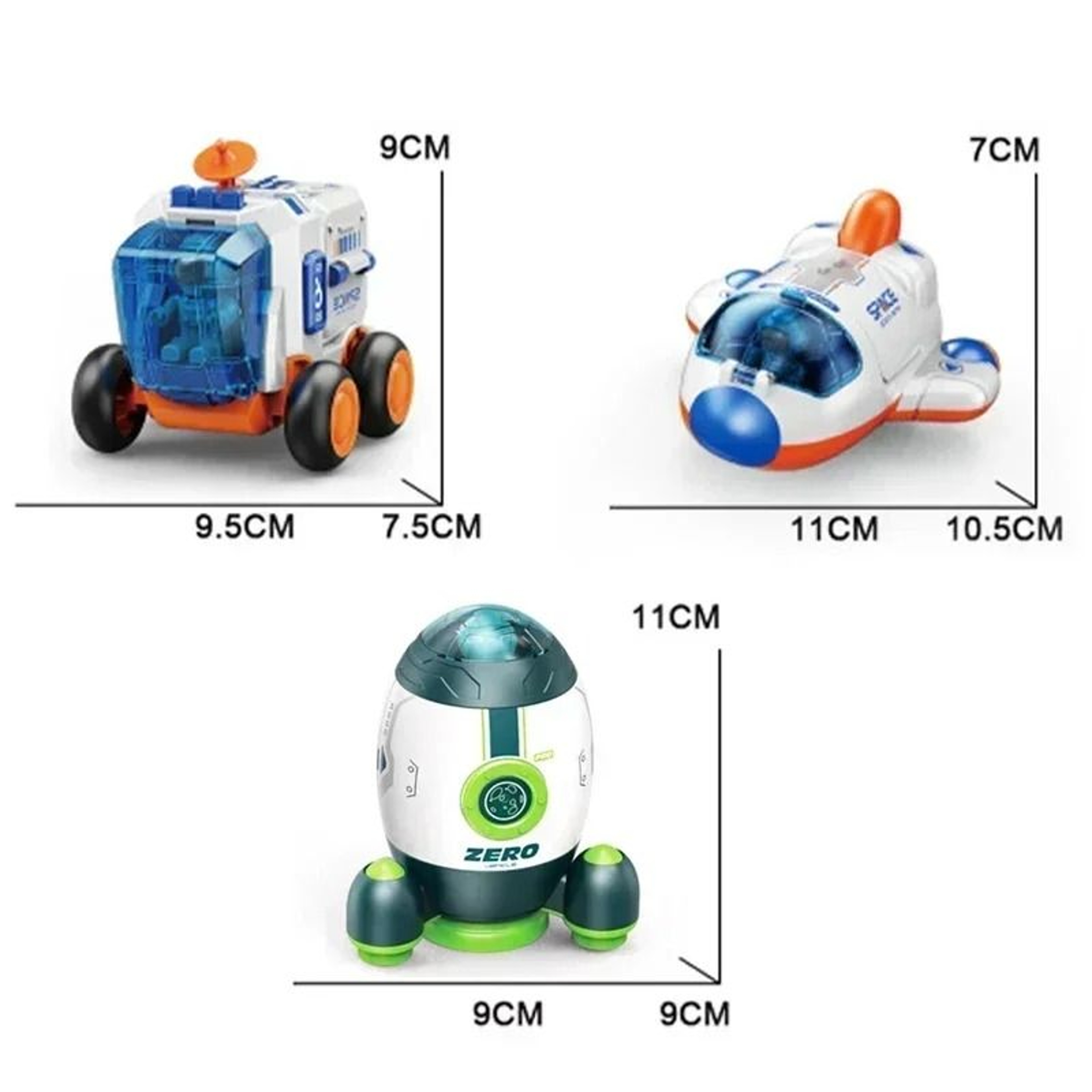 Kids Space Rocket Toy Set  Astronaut Figures  Detachable Spaceship Cars 4