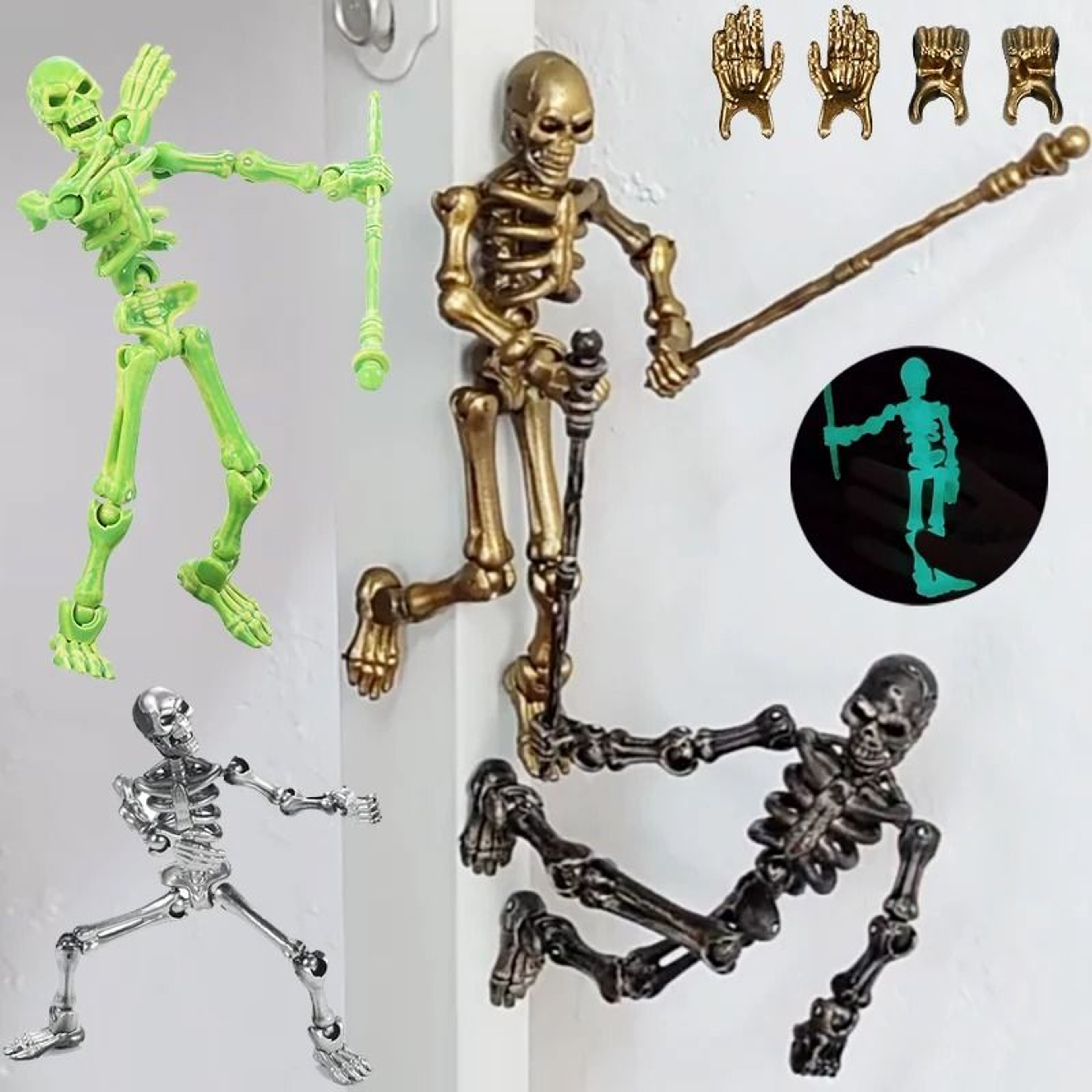 Medieval Skeleton Action Figure With Movable Joints Poseable Desktop Toy 1