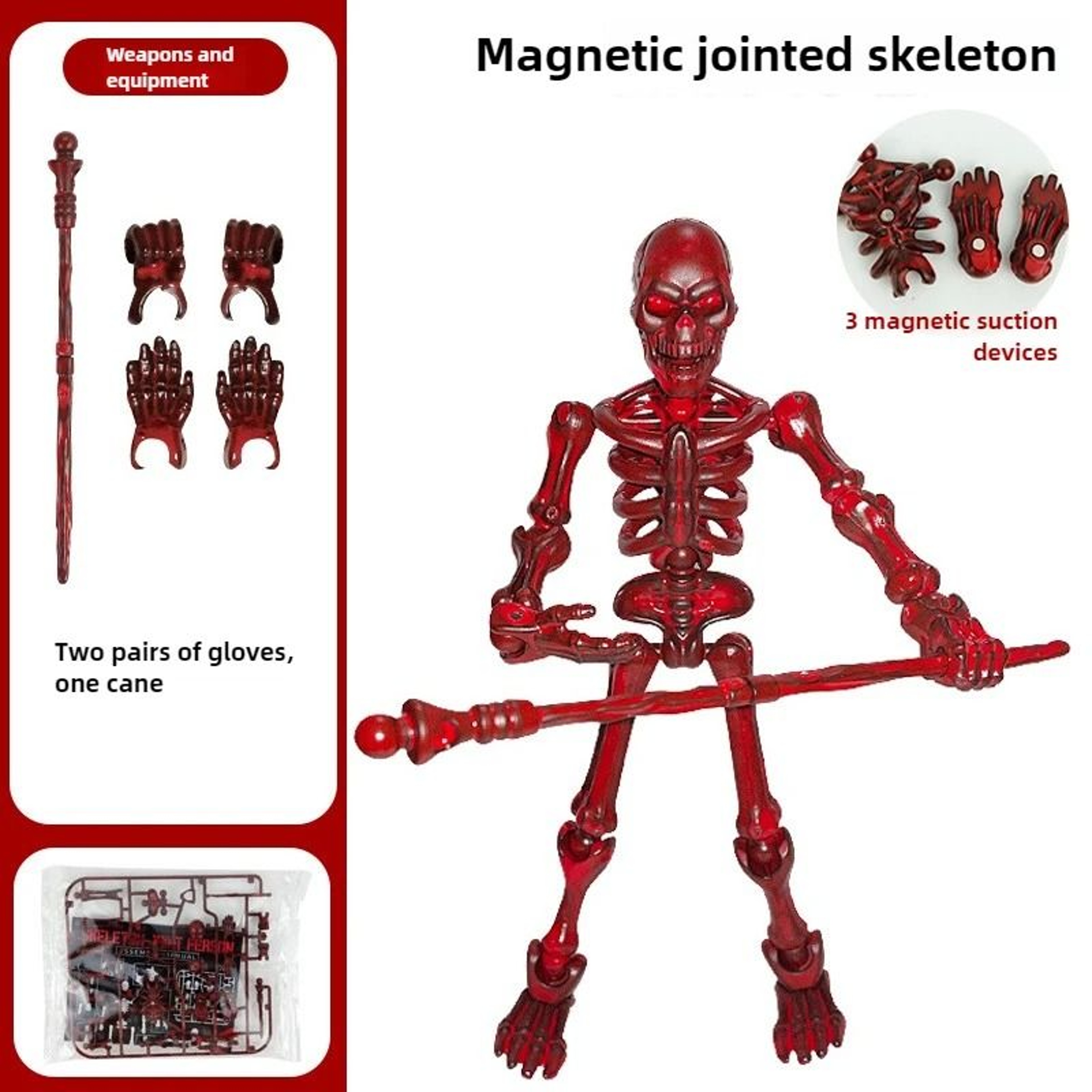Medieval Skeleton Action Figure With Movable Joints Poseable Desktop Toy 8
