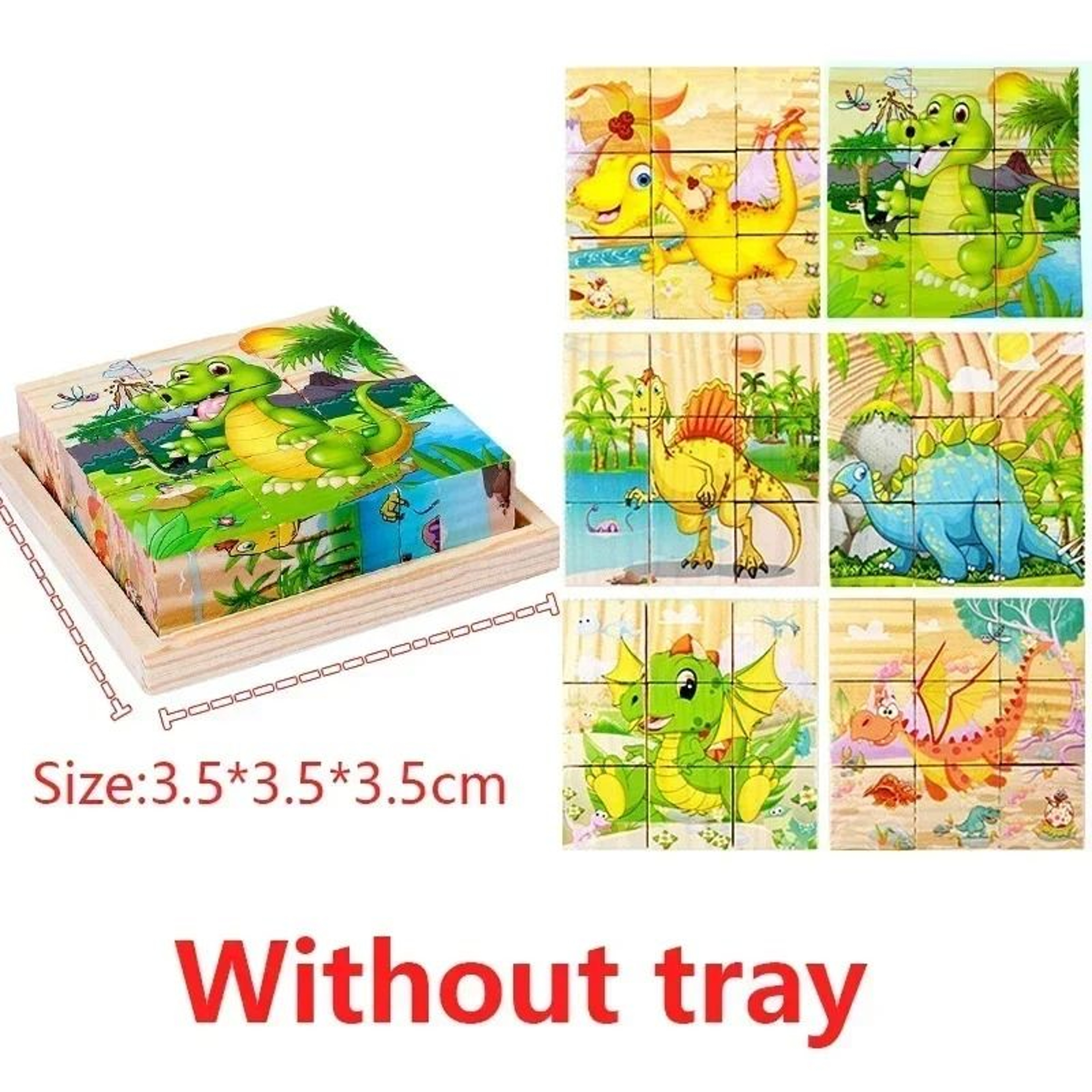 Montessori Wooden Cube Puzzle Toy 9 Piece Six Sided Learning Blocks 11