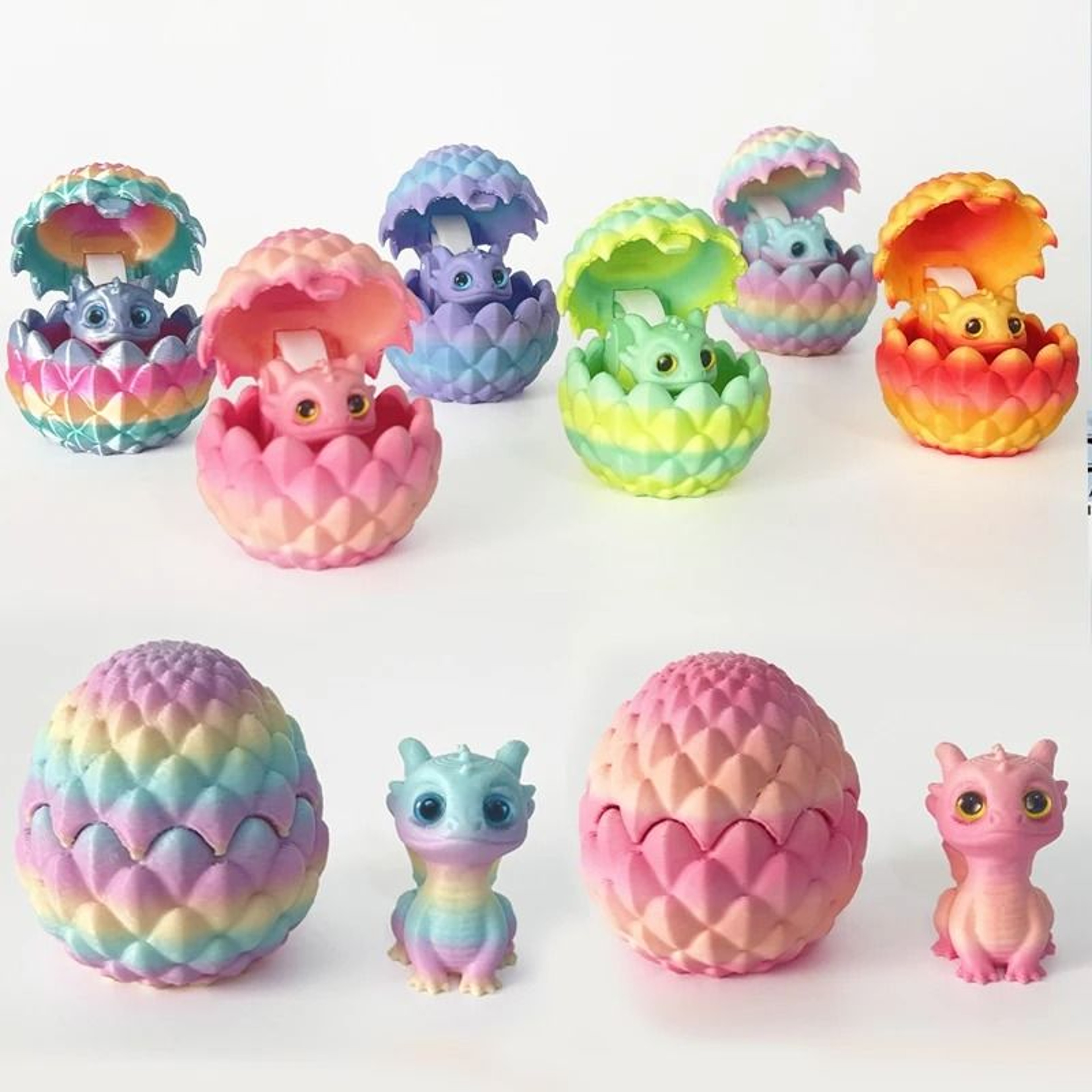 Dragon Egg With Baby Dragon 3D Printed Fantasy Desktop Decor 0