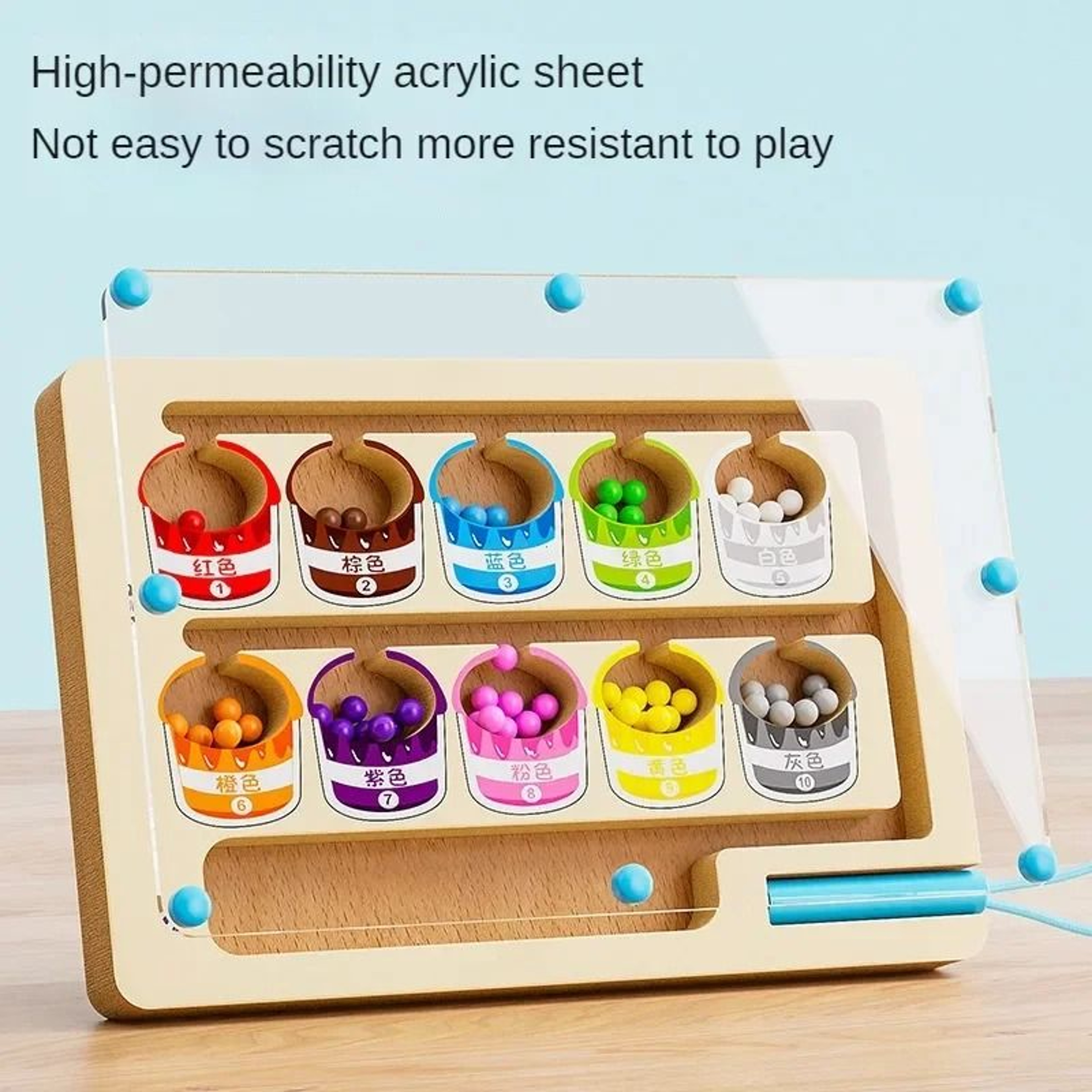 Montessori Magnetic Color Sorting Maze Wooden Learning Toy 2