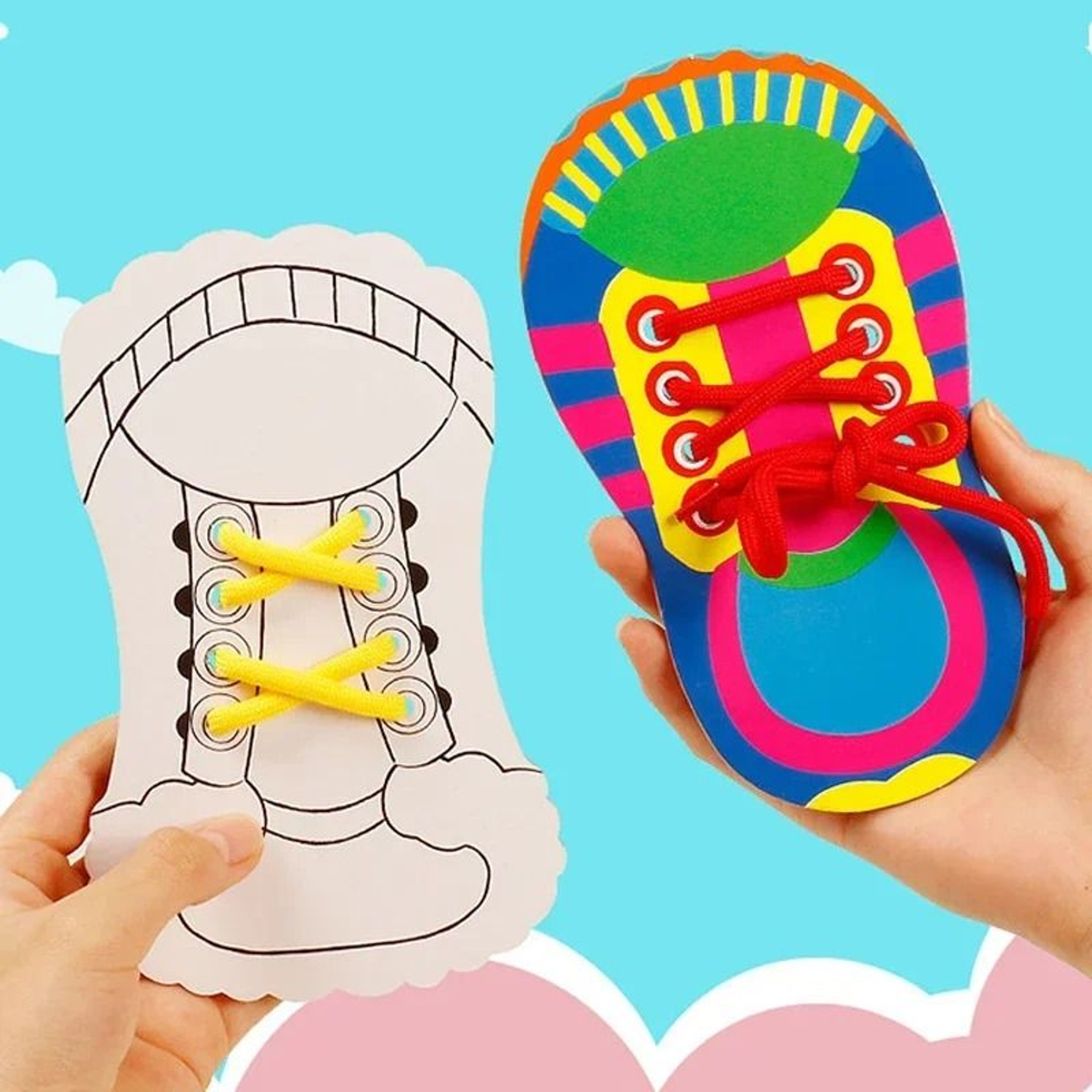 Shoelace Learning Toy For Kids Fine Motor Skills Educational Activity Board 1