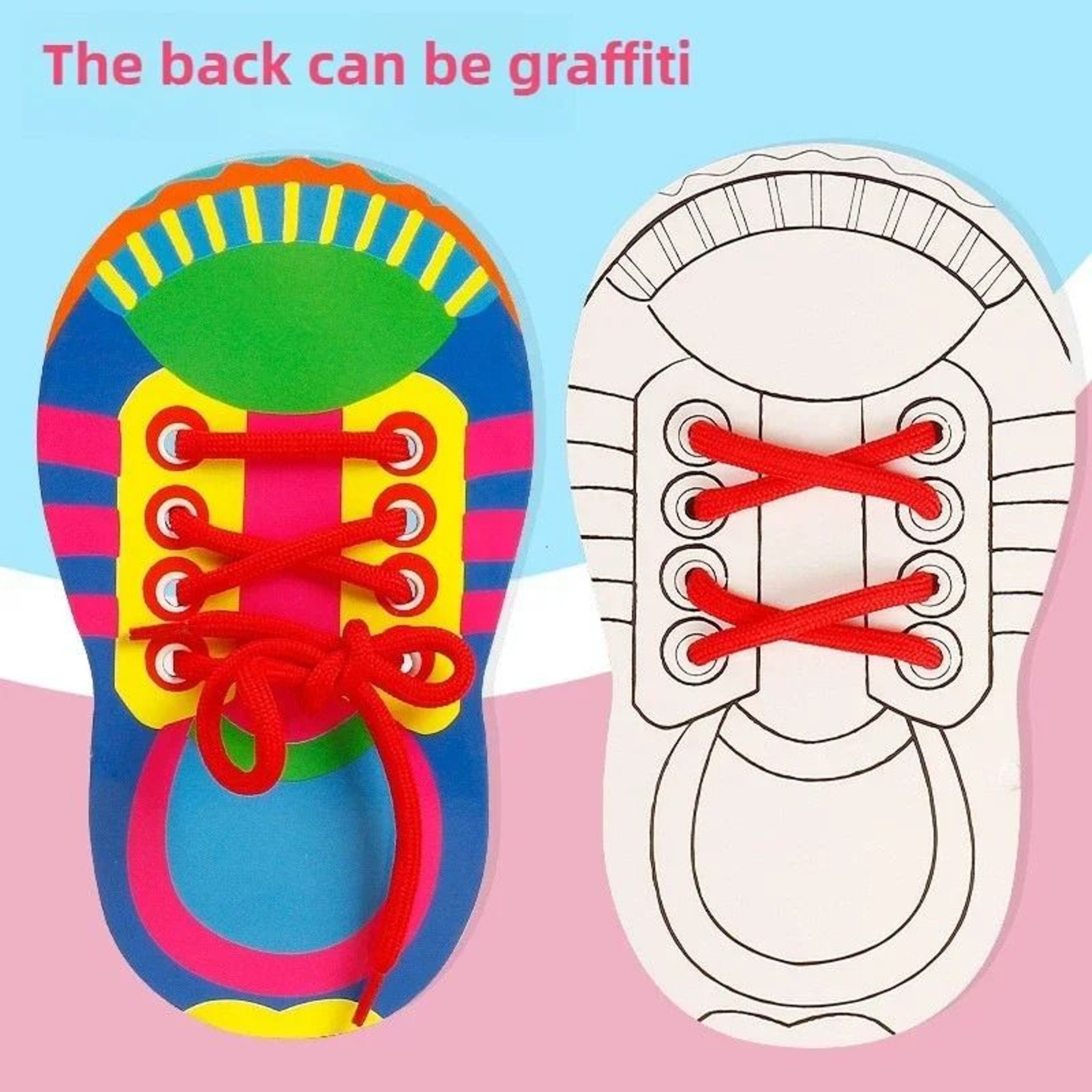 Shoelace Learning Toy For Kids Fine Motor Skills Educational Activity Board 4