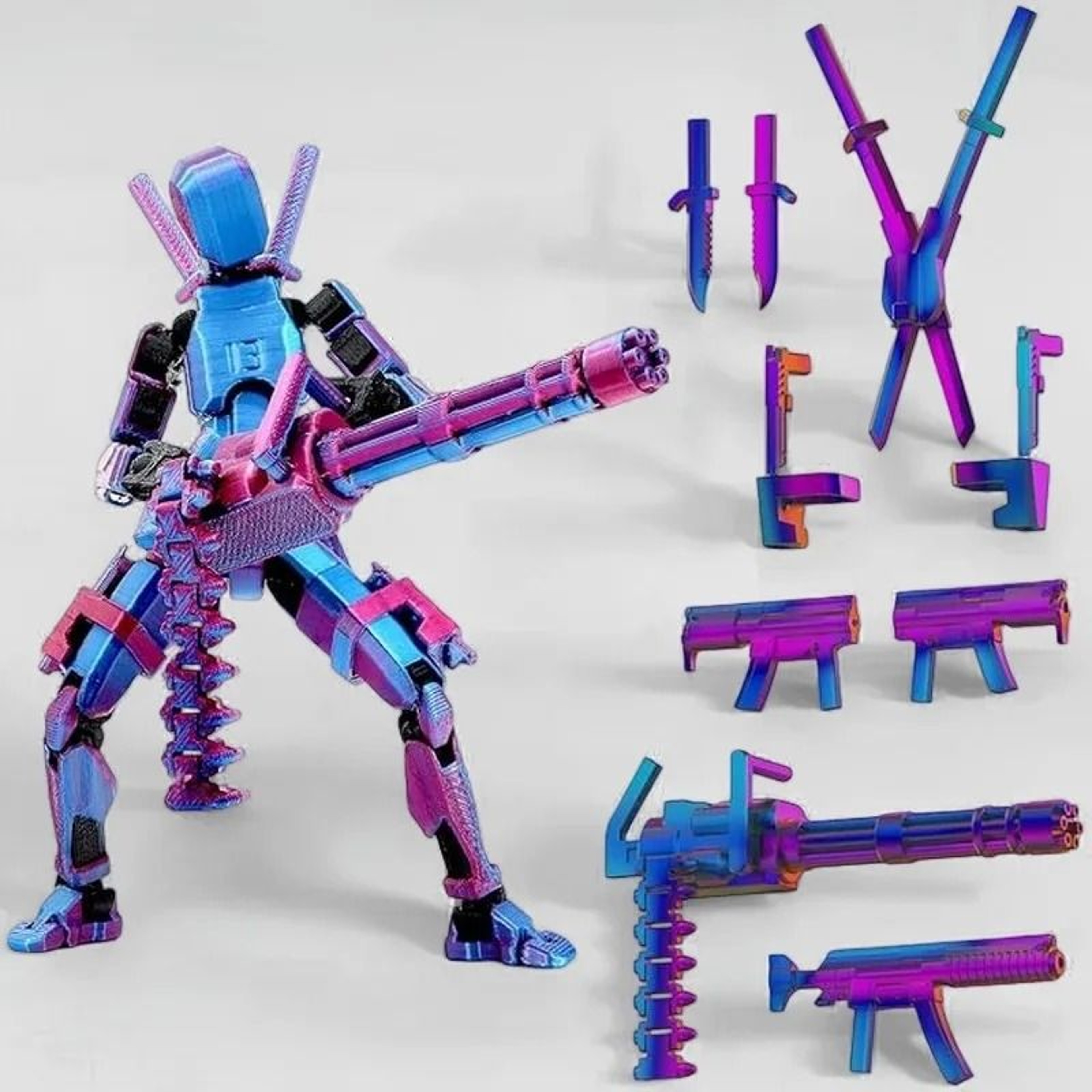 Titan 13 Robot Action Figure Set 3D Printed Poseable Collectible Toy 9