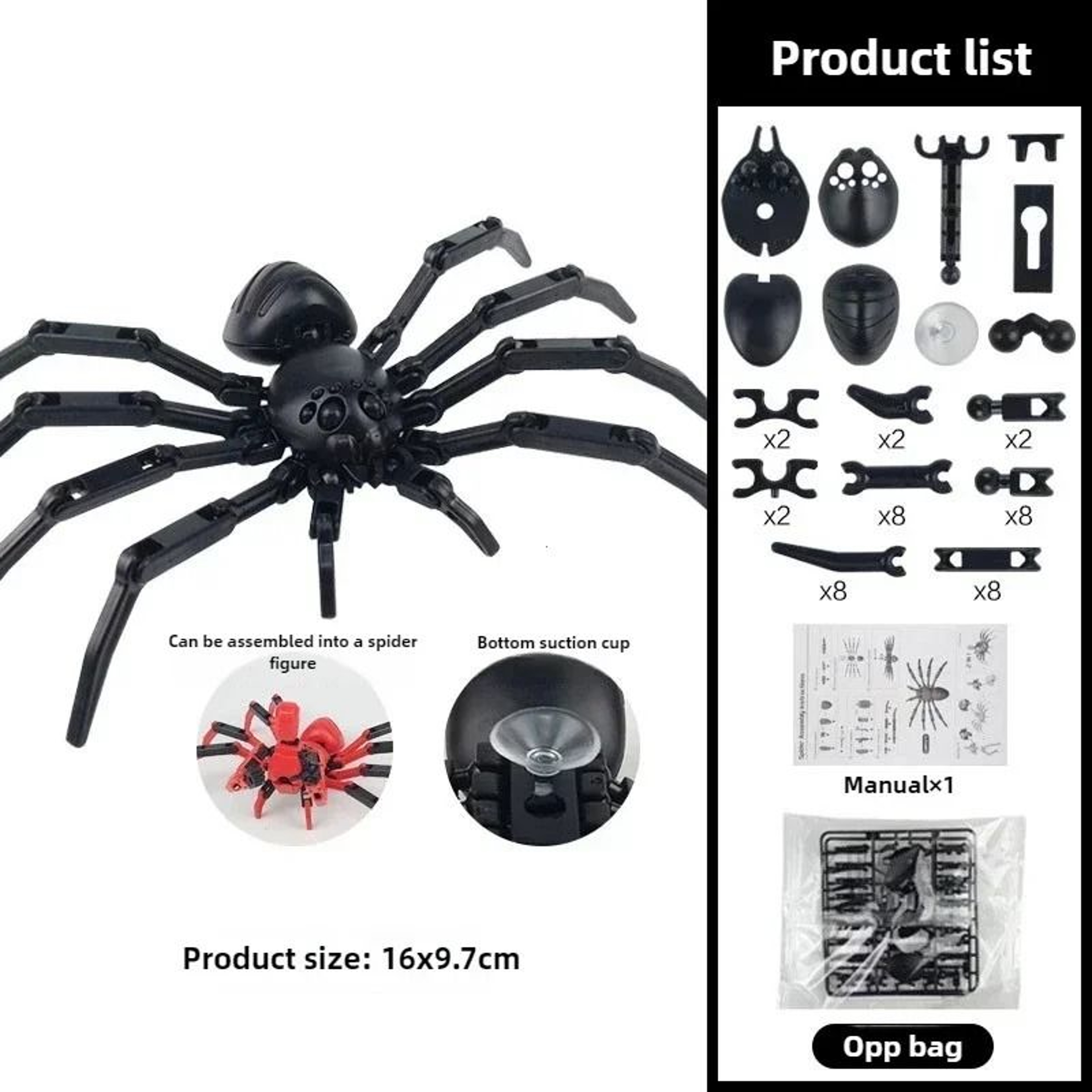 Articulated Robot Spider Toy With Suction Cup 3D Printed Collectible 7
