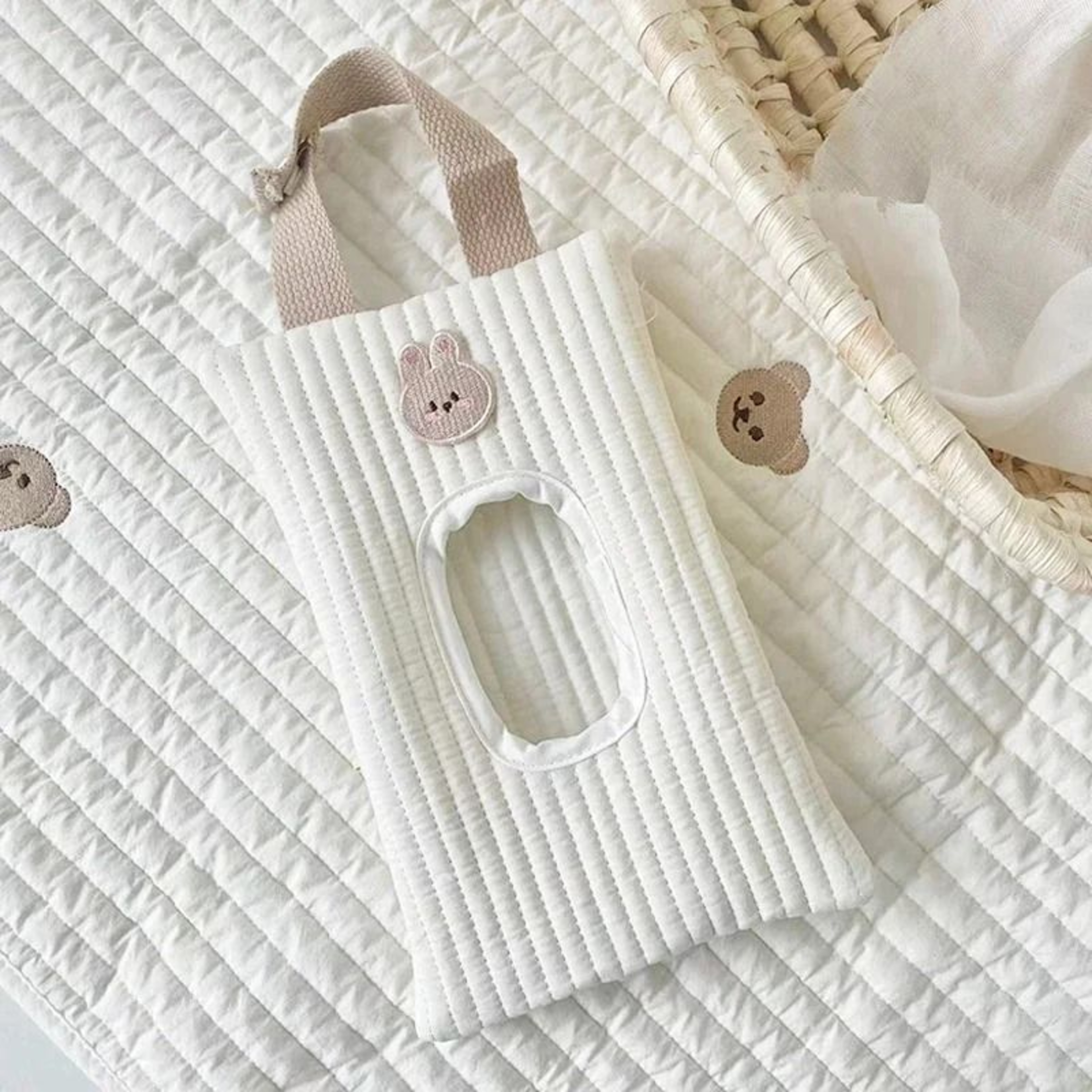 Bear Tissue Holder Hanging Storage Bag For Stroller Car And Travel 7