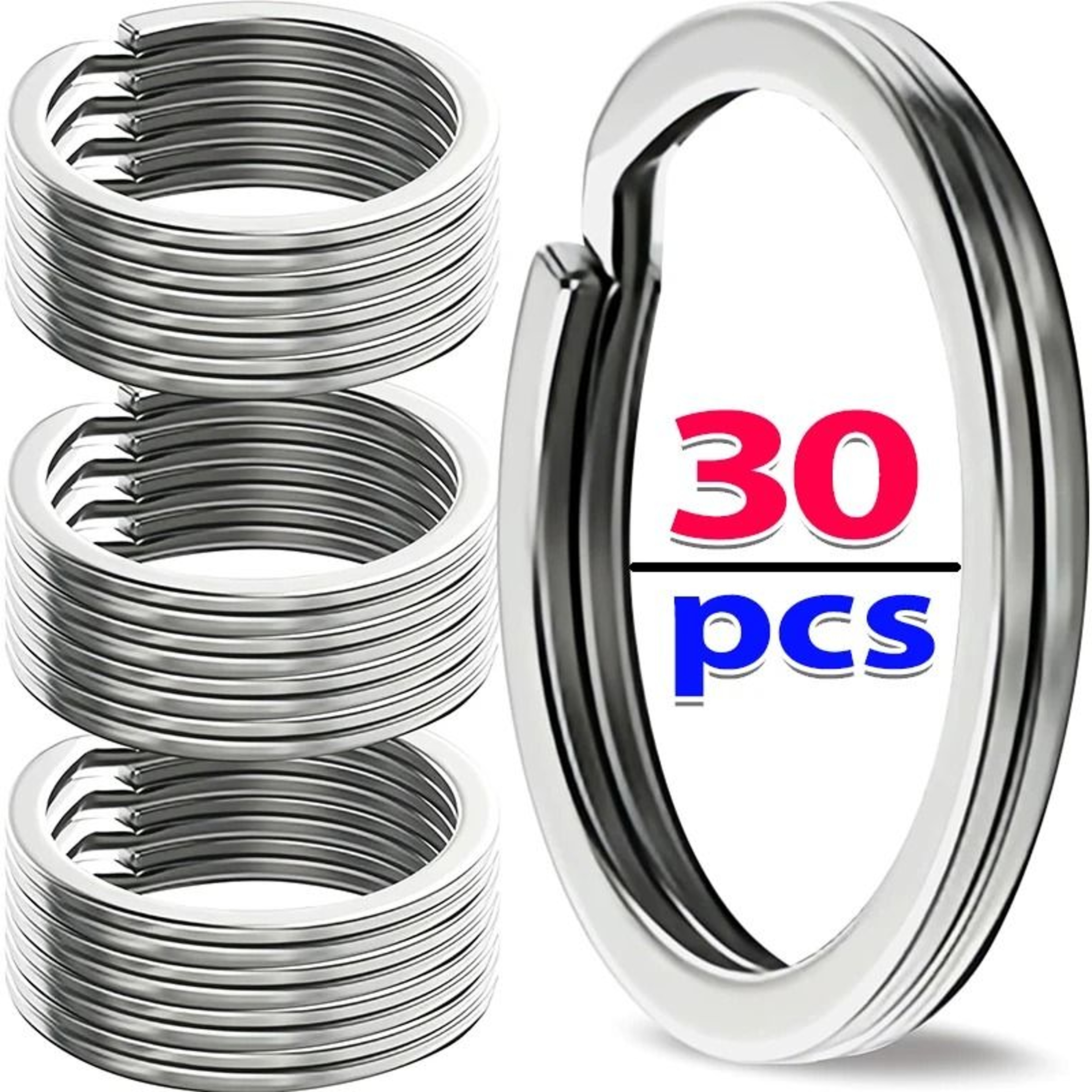 Stainless Steel Split Key Rings For DIY Keychains And Jewelry Making 0