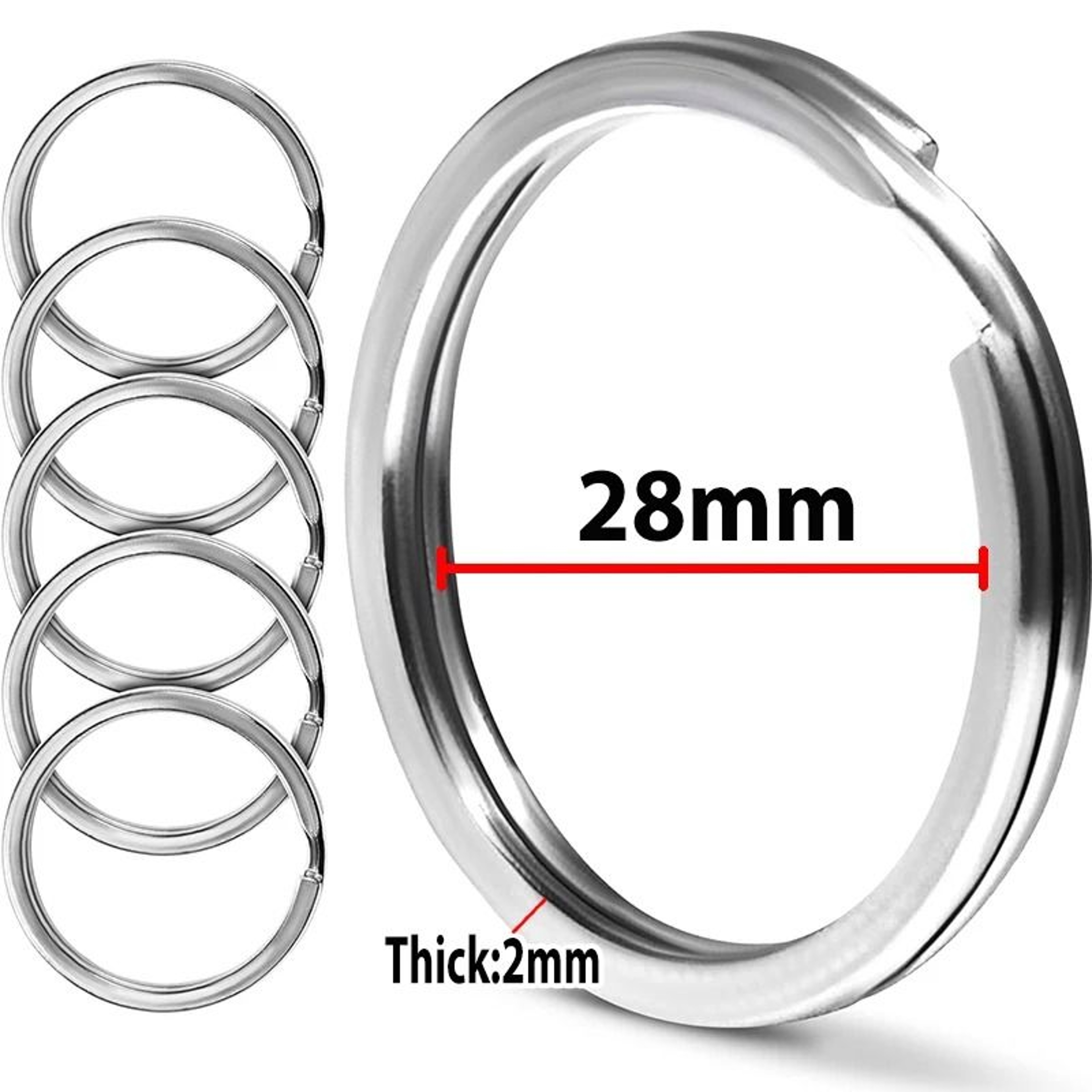 Stainless Steel Split Key Rings For DIY Keychains And Jewelry Making 8