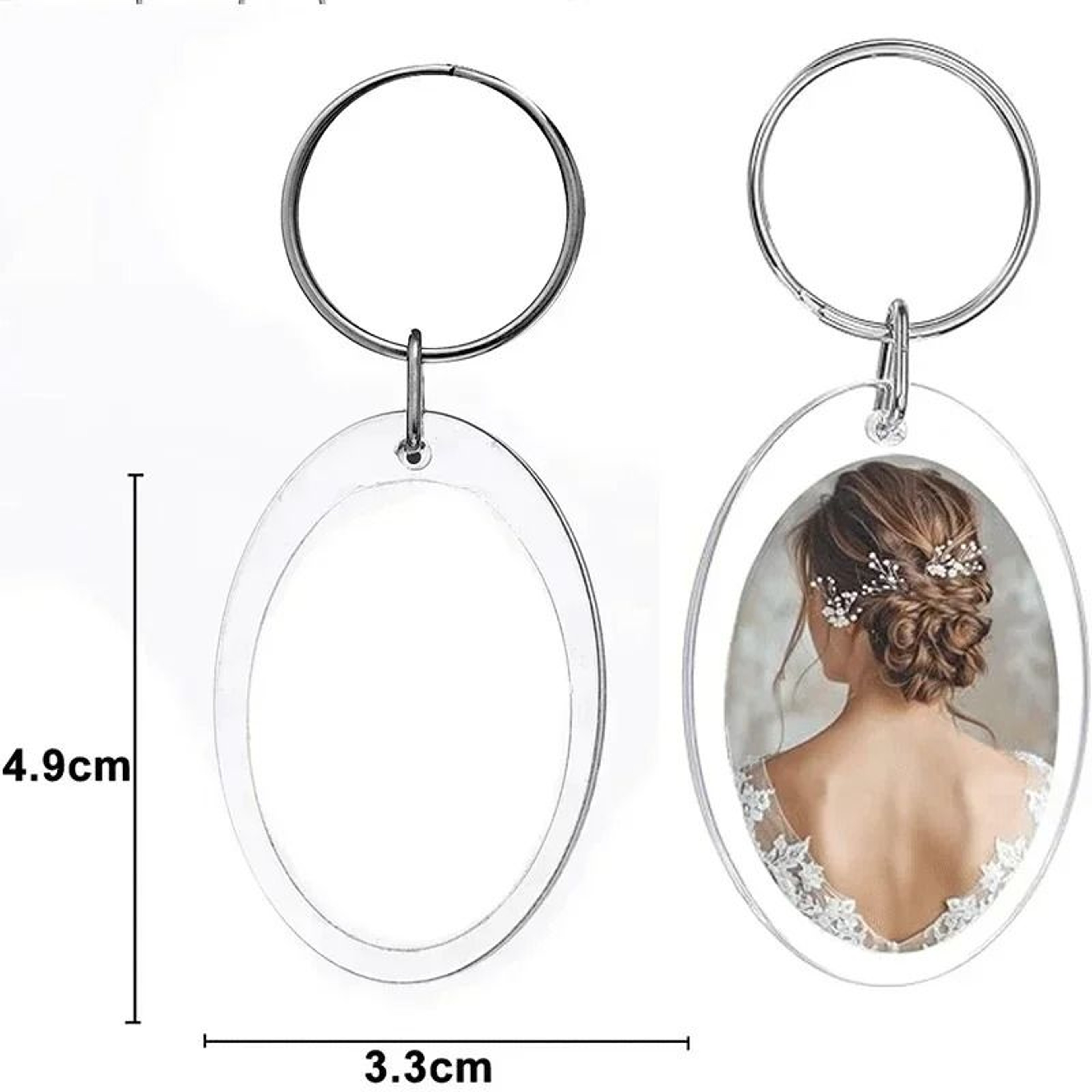 Acrylic Photo Keychain Blank Insert Frame With Tassel Custom Picture Holder 12