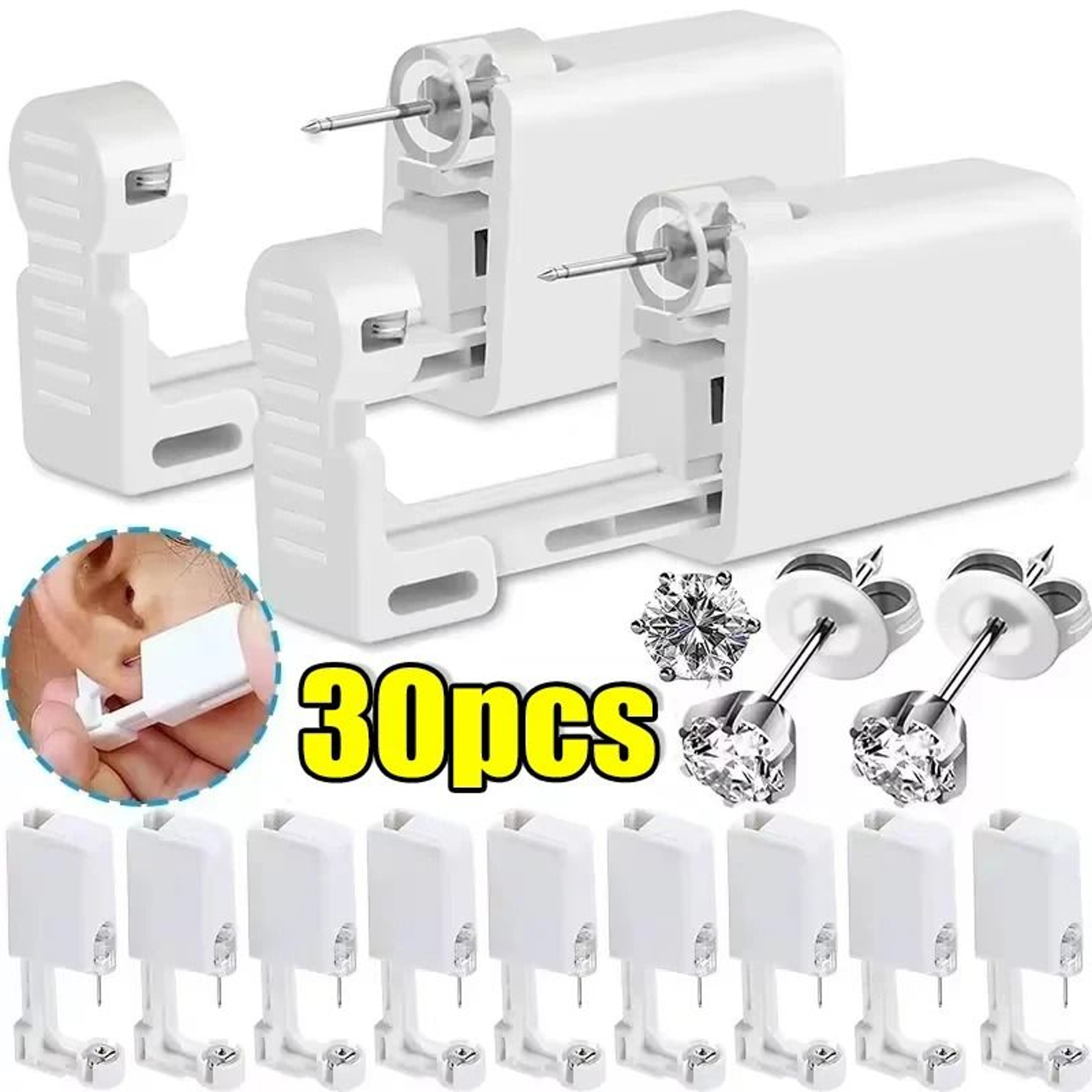 Disposable Ear Piercing Kit With Stud Earrings And Safety Piercer 9