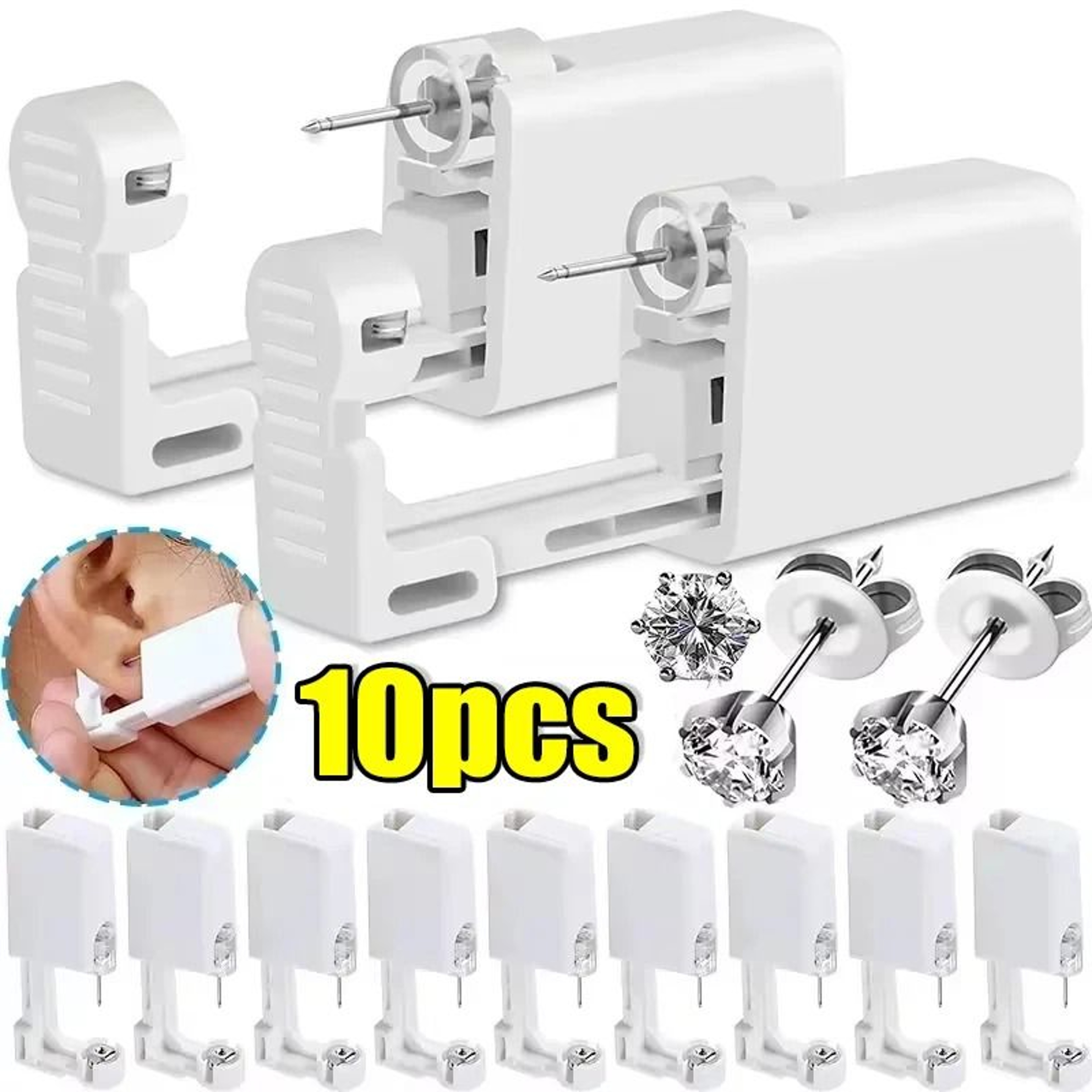 Disposable Ear Piercing Kit With Stud Earrings And Safety Piercer 11