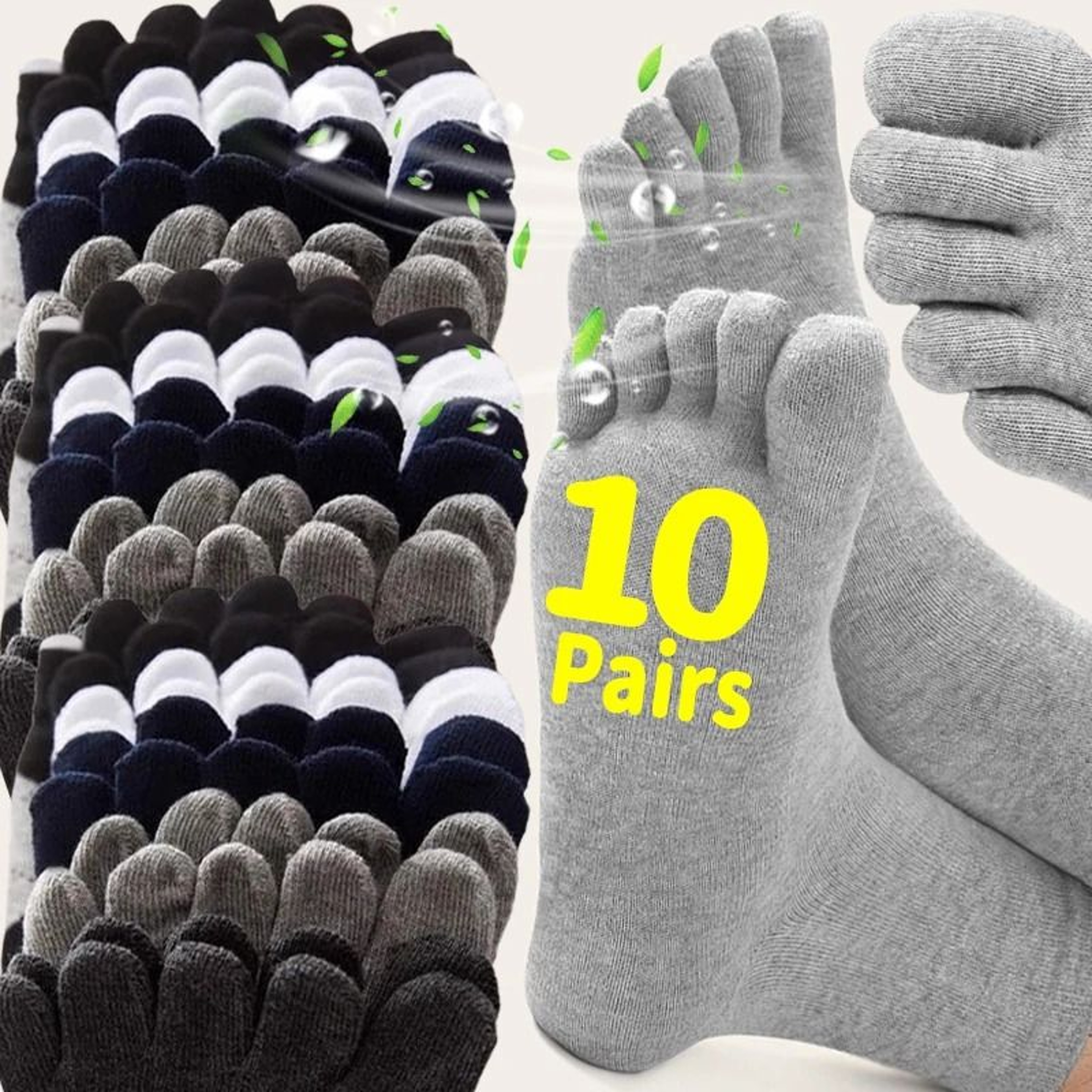 Mens Five Finger Toe Socks Breathable Athletic Split Toe Comfort Socks 0