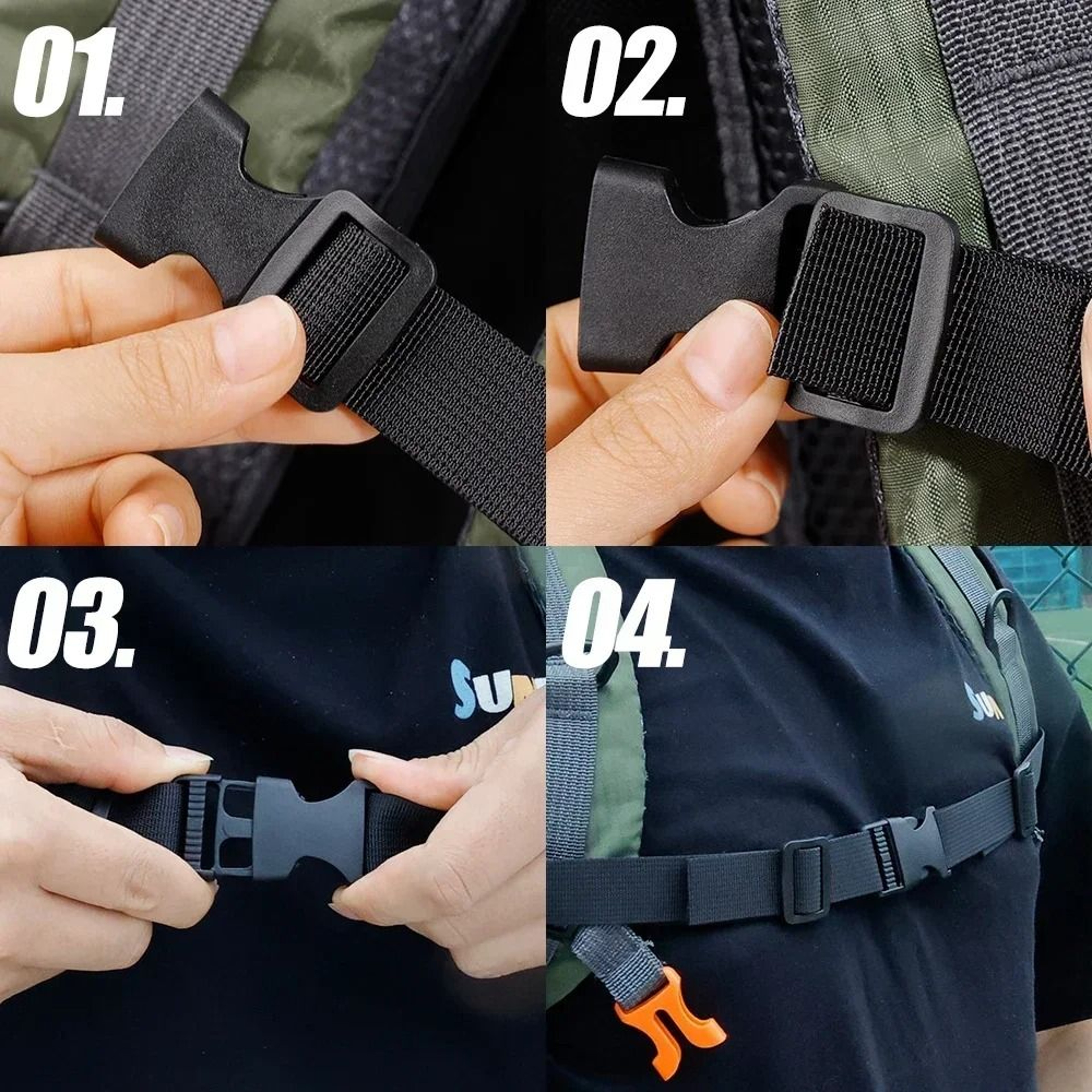 Adjustable Backpack Chest Strap Harness Replacement Buckle For Shoulder Bags 3
