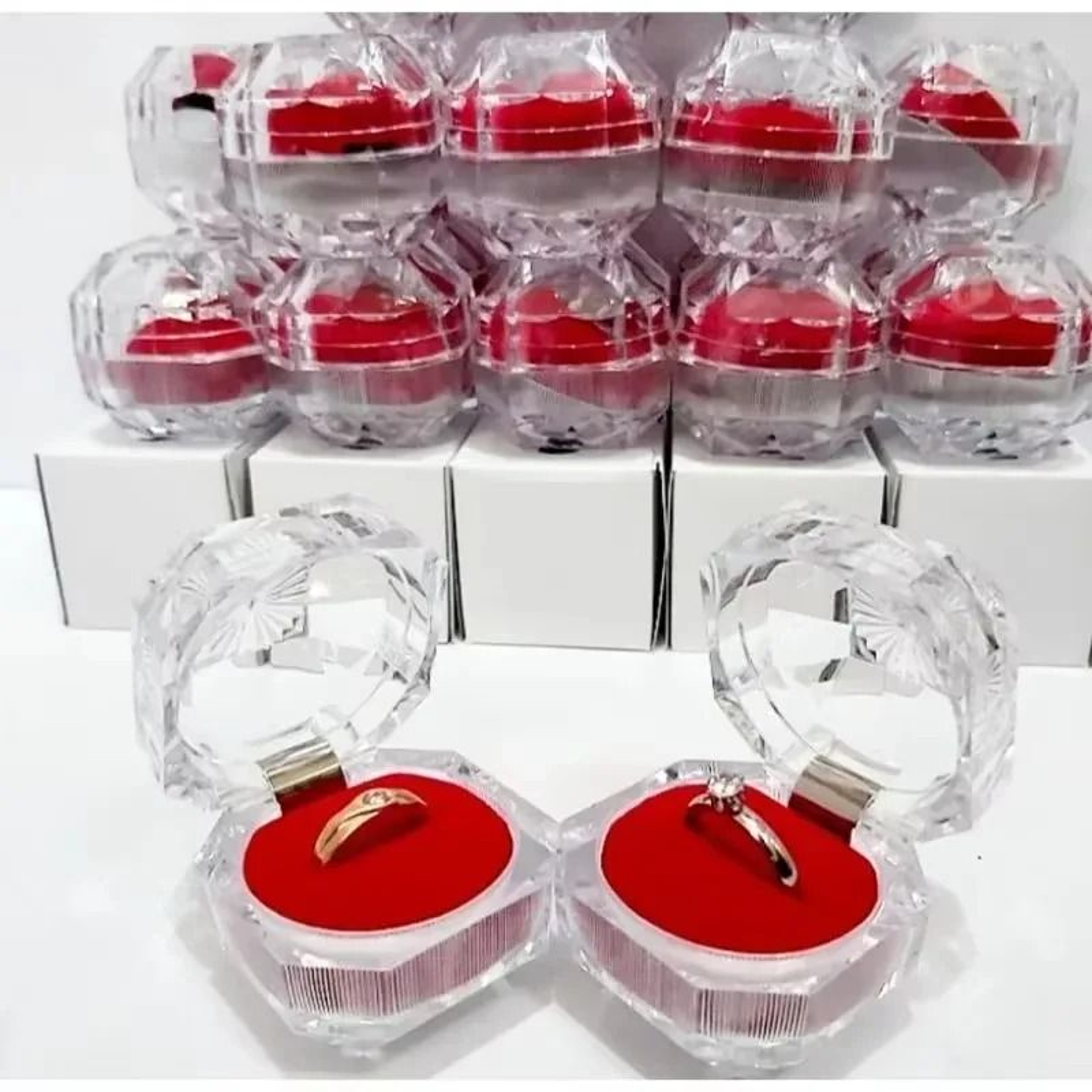 Clear Jewelry Gift Boxes Transparent Ring And Earring Display Cases 1