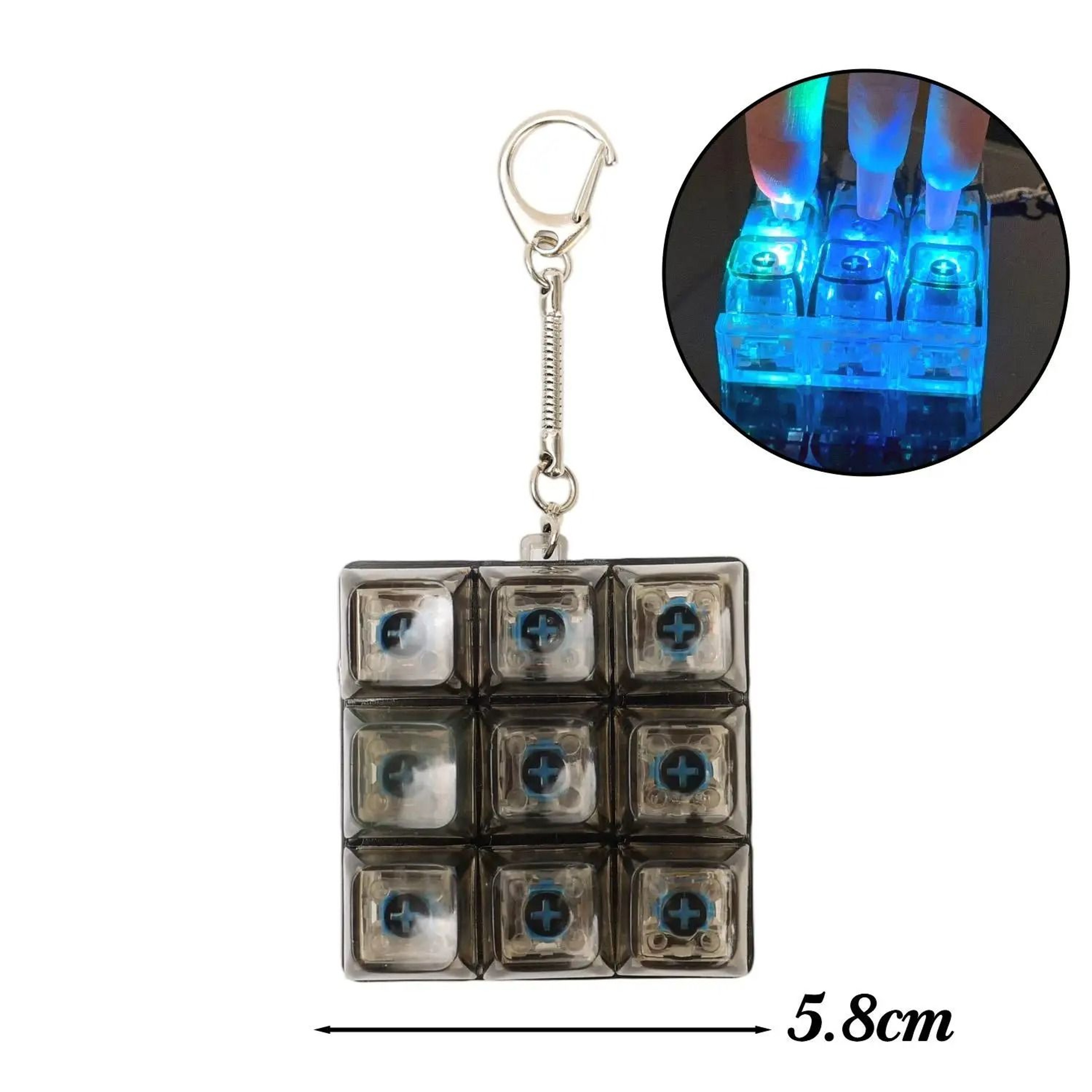 LED Keyboard Clicker Fidget Toy Keychain Stress Relief Desk Gadget 10