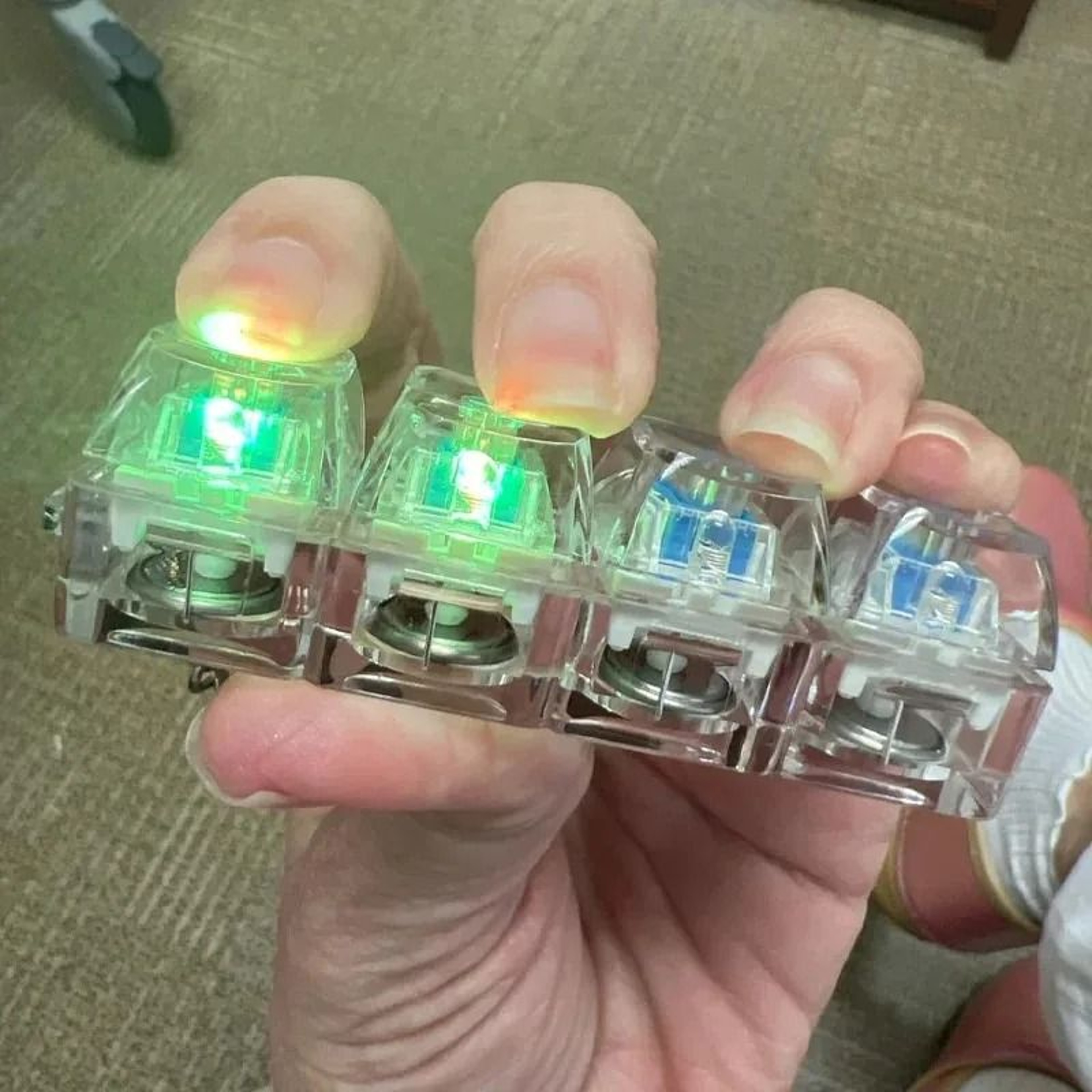 LED Keyboard Clicker Fidget Toy Keychain Stress Relief Desk Gadget 5
