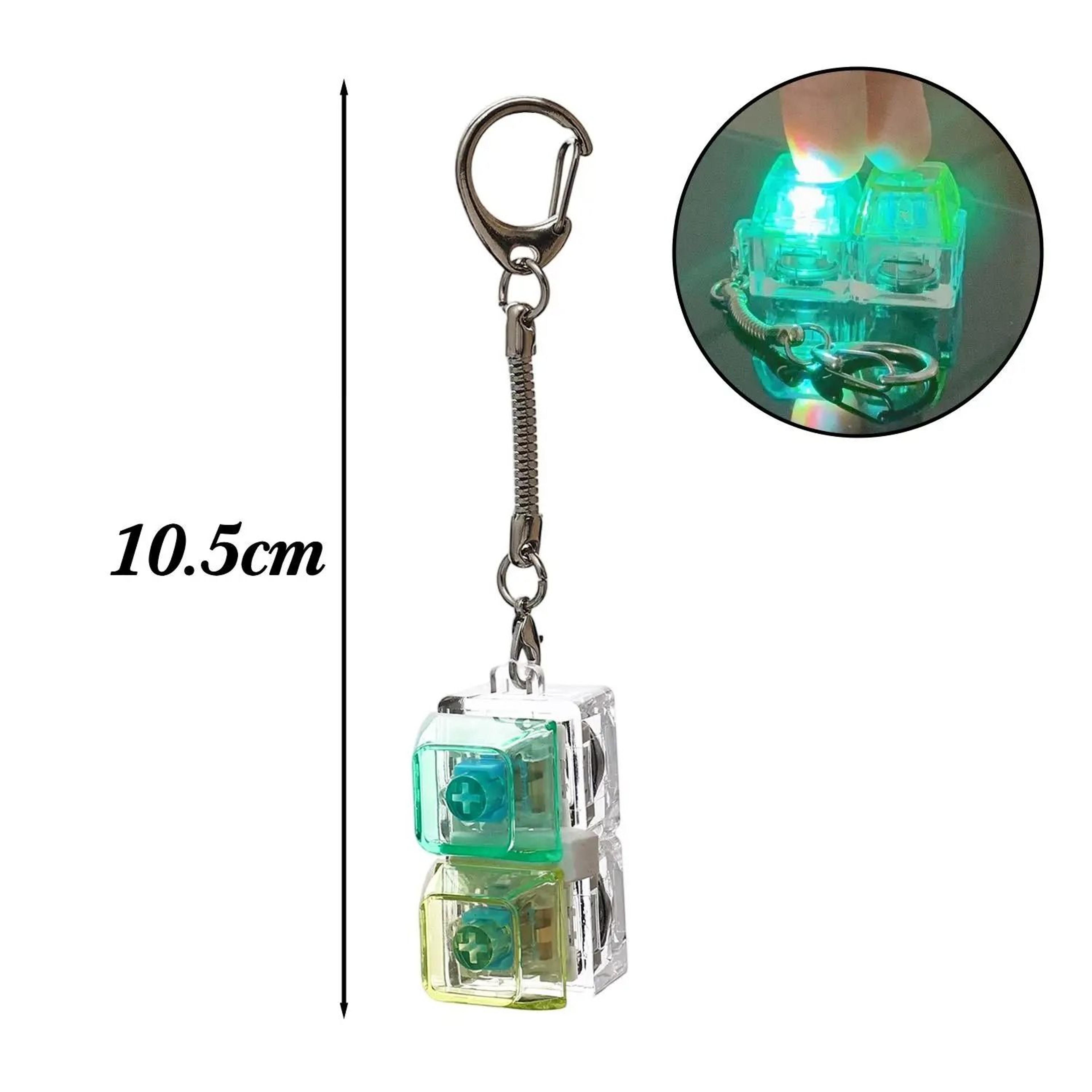 LED Keyboard Clicker Fidget Toy Keychain Stress Relief Desk Gadget 6