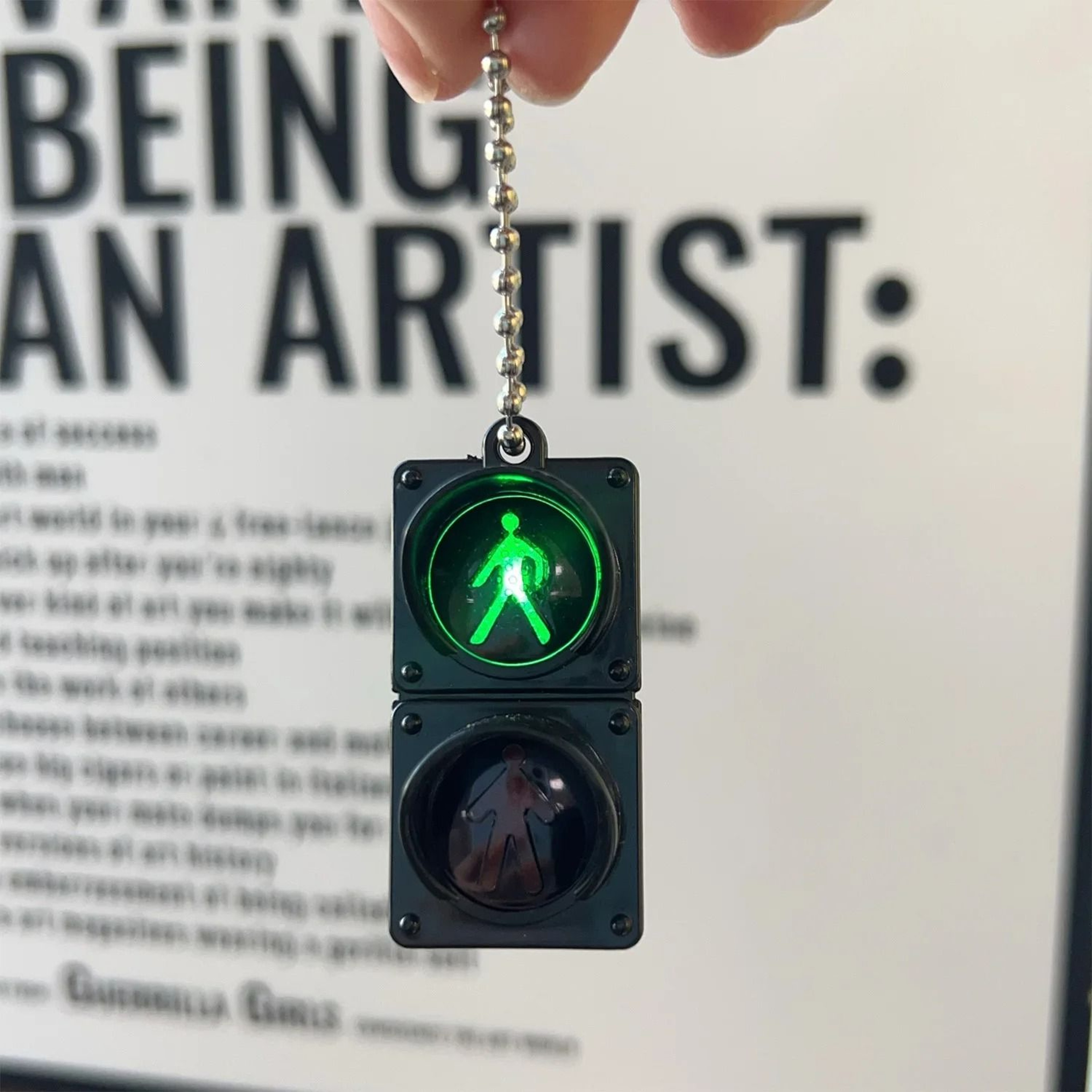 Mini LED Traffic Light Keychain Electronic Pedestrian Signal Toy Pendant 6