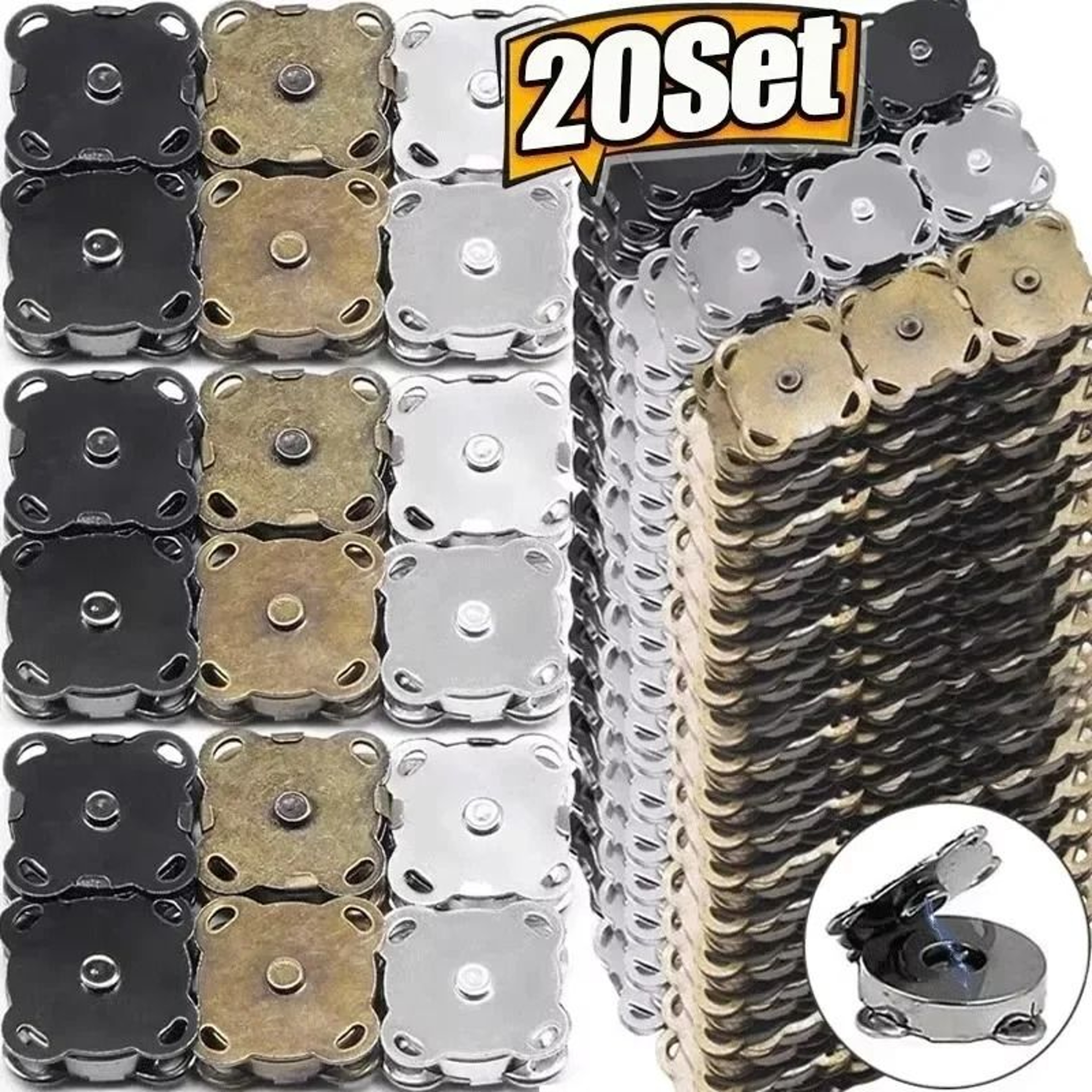 Magnetic Snap Fasteners For Handbags Wallets Purses And DIY Craft Projects 1
