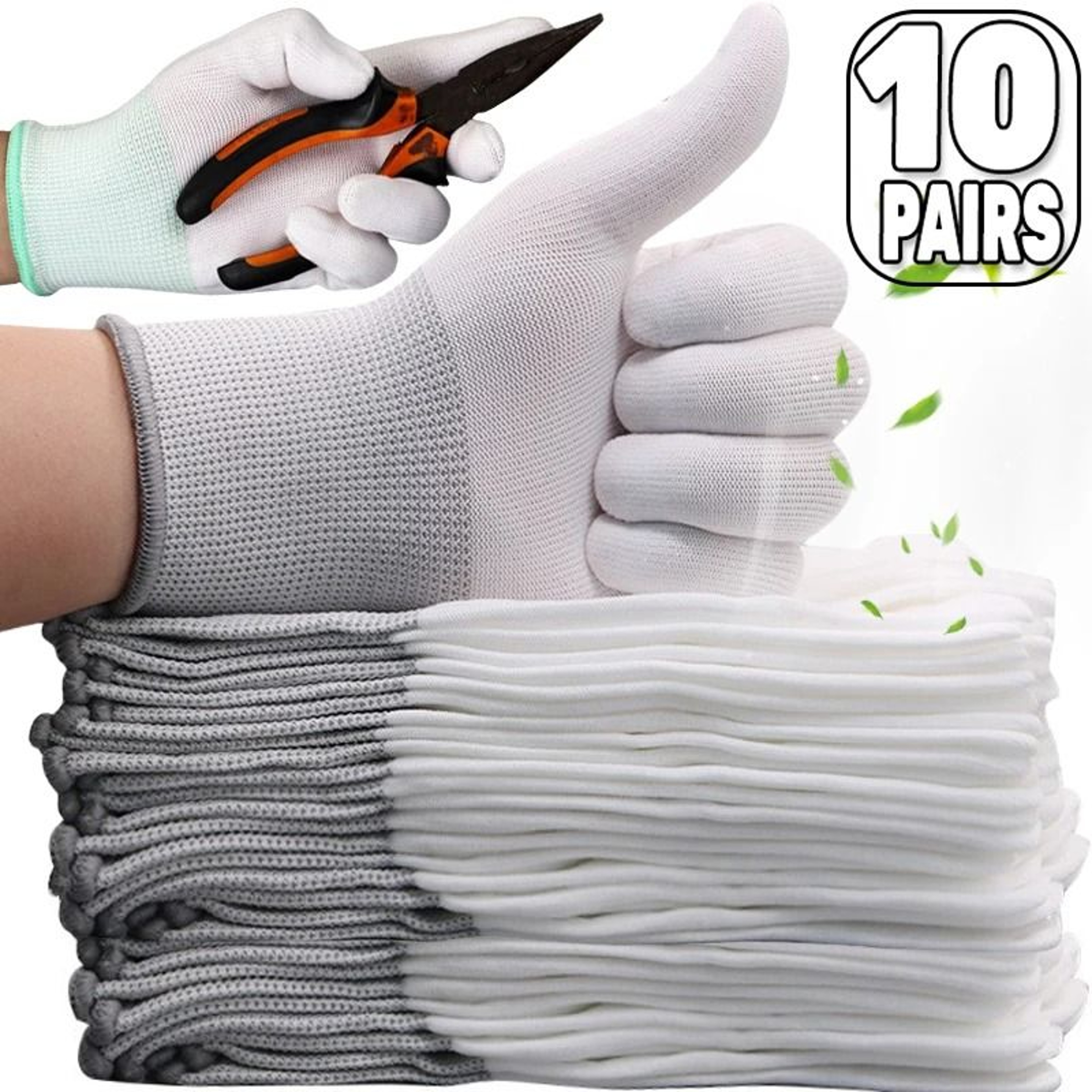 AntiStatic ESD Work Gloves PU Coated Finger Protection Gloves For Electronics Repair And Precision  0