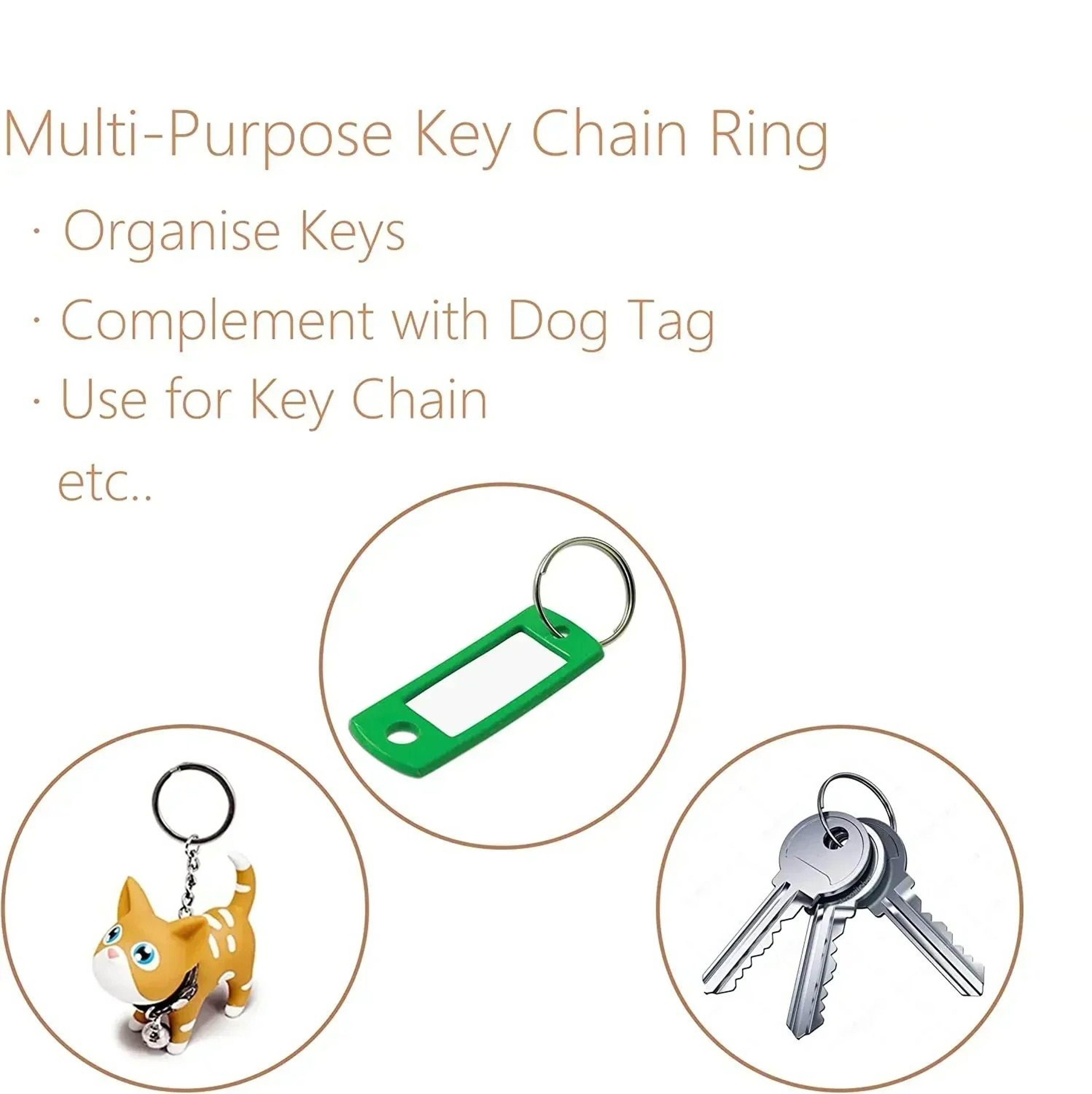 Stainless Steel Split Key Rings For DIY Crafts  Keychain Making Set 4