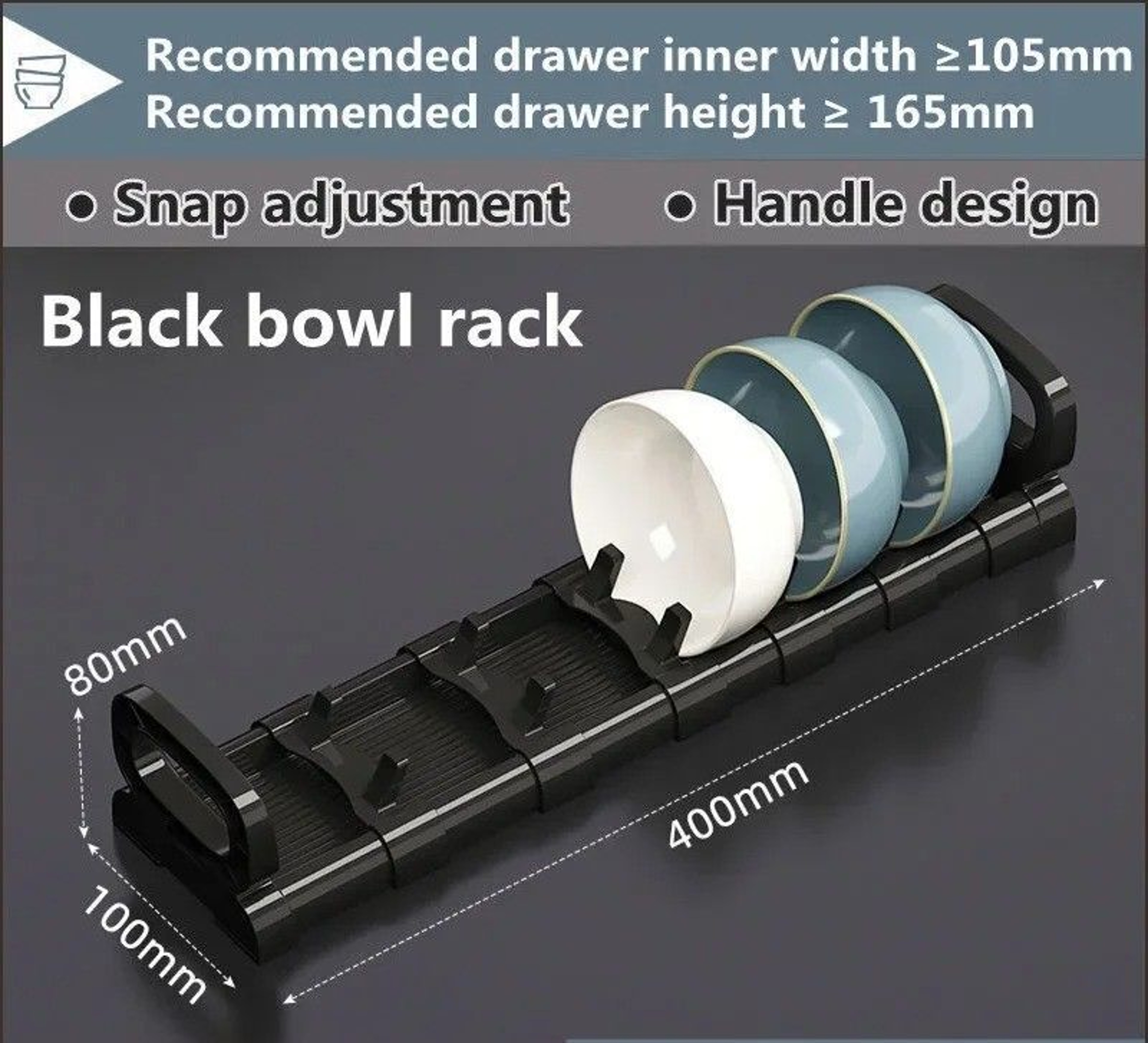 Adjustable Drawer Plate And Bowl Organizer Rack For Kitchen Cabinets 7