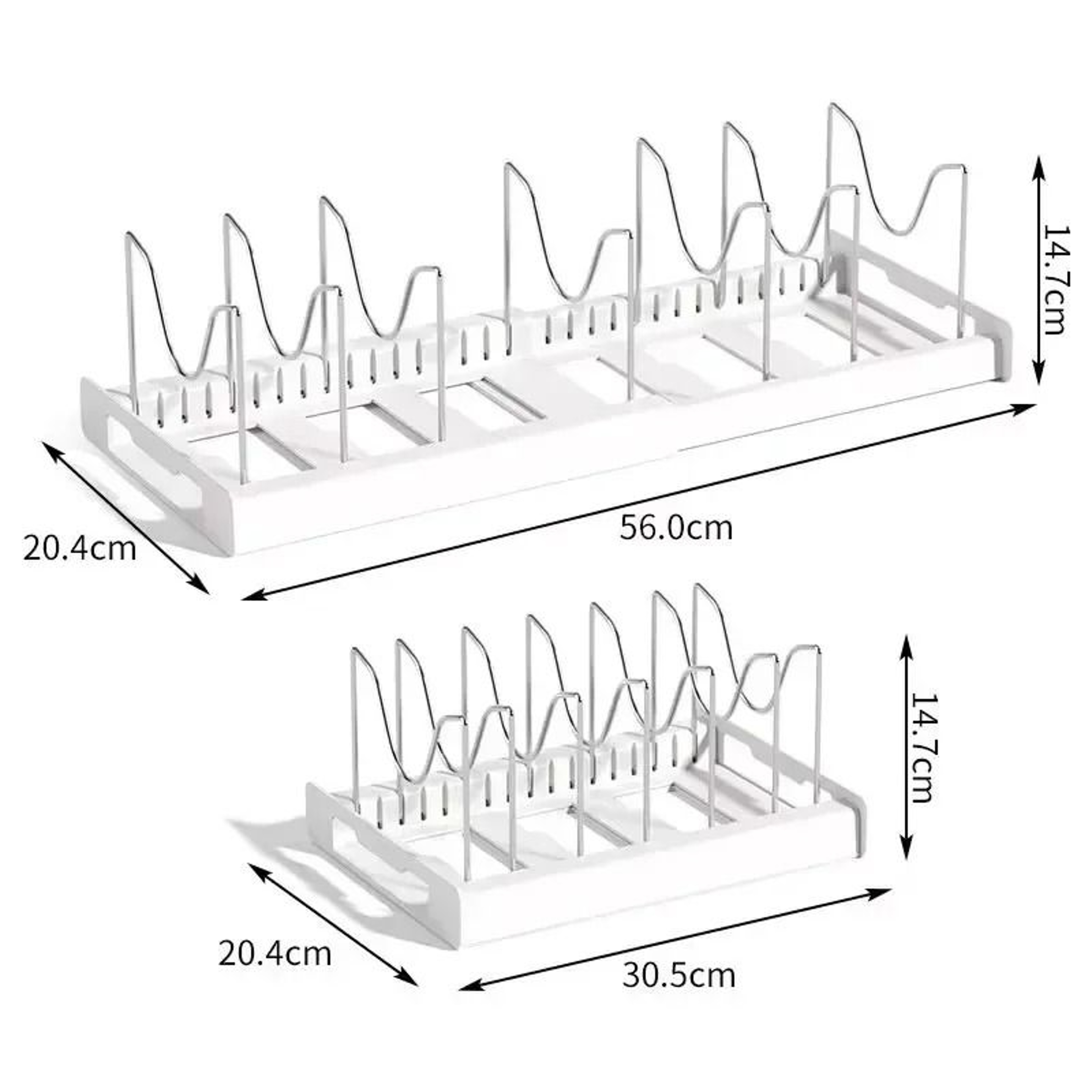 Expandable Pot Lid And Pan Organizer Rack For Kitchen Cabinet And Countertop Storage 5