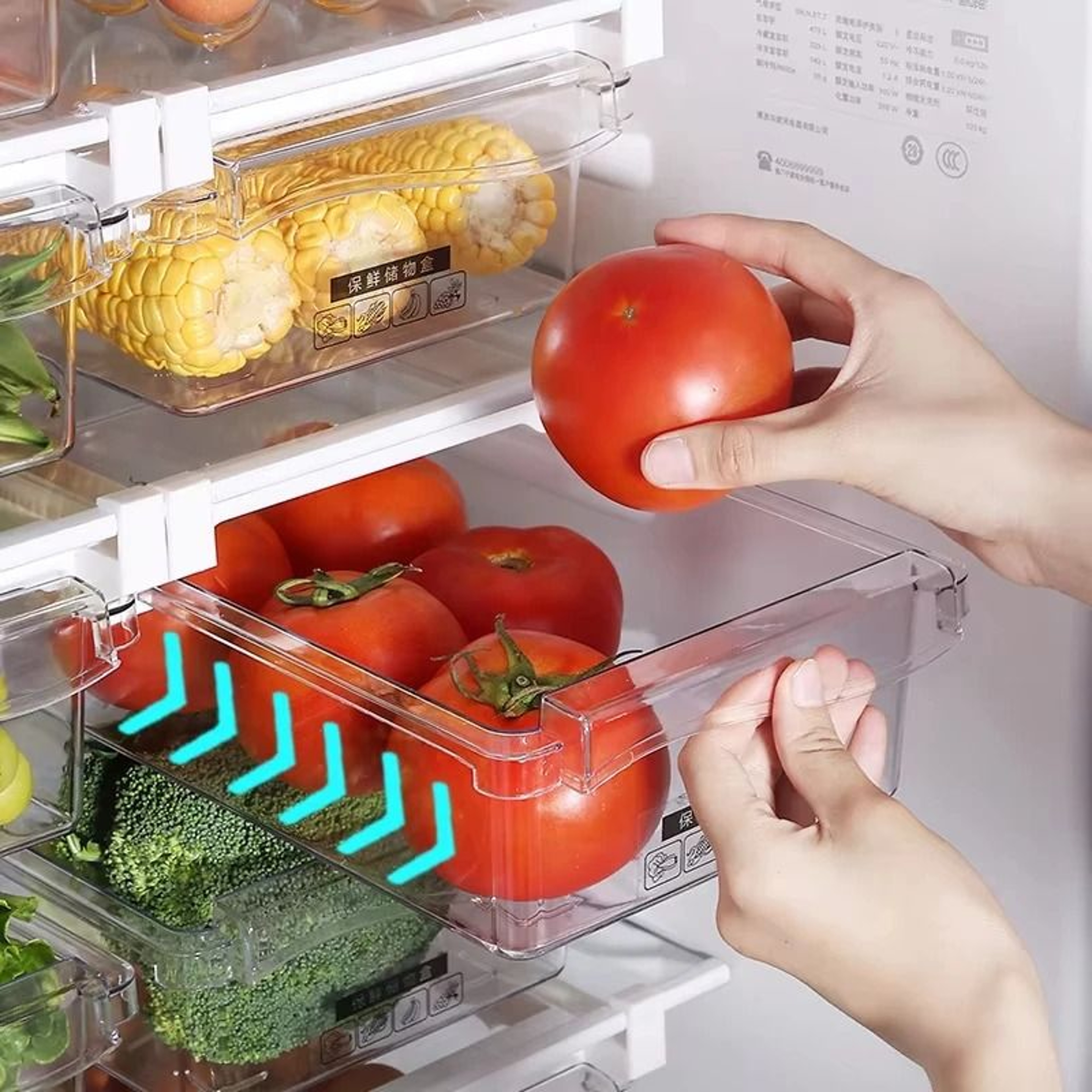 Adjustable Refrigerator Drawer Storage Box For Fruits Vegetables And Food Organization 0