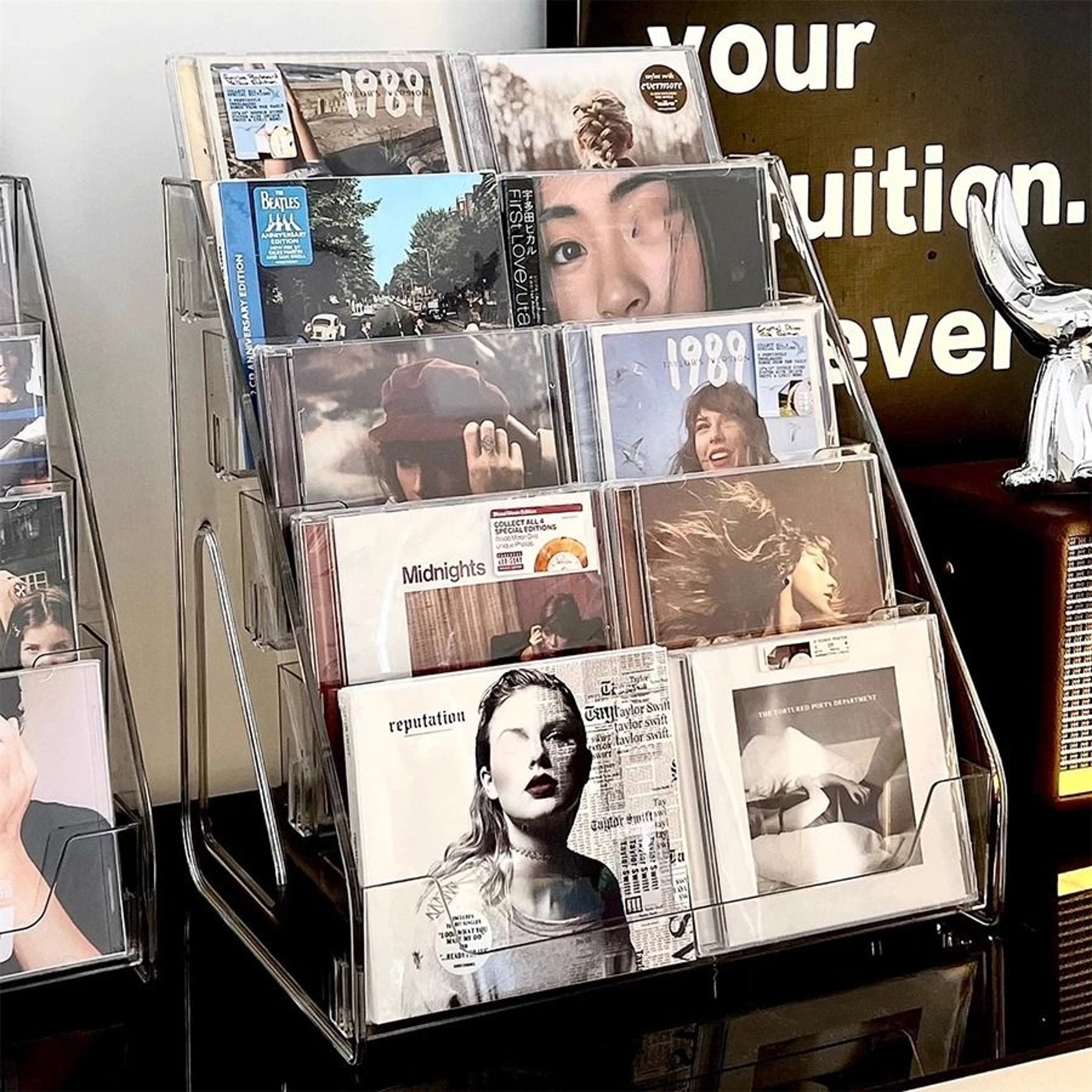 Clear Acrylic CD And Vinyl Record Display Rack For Albums Media Storage And Collectible Organizatio 0