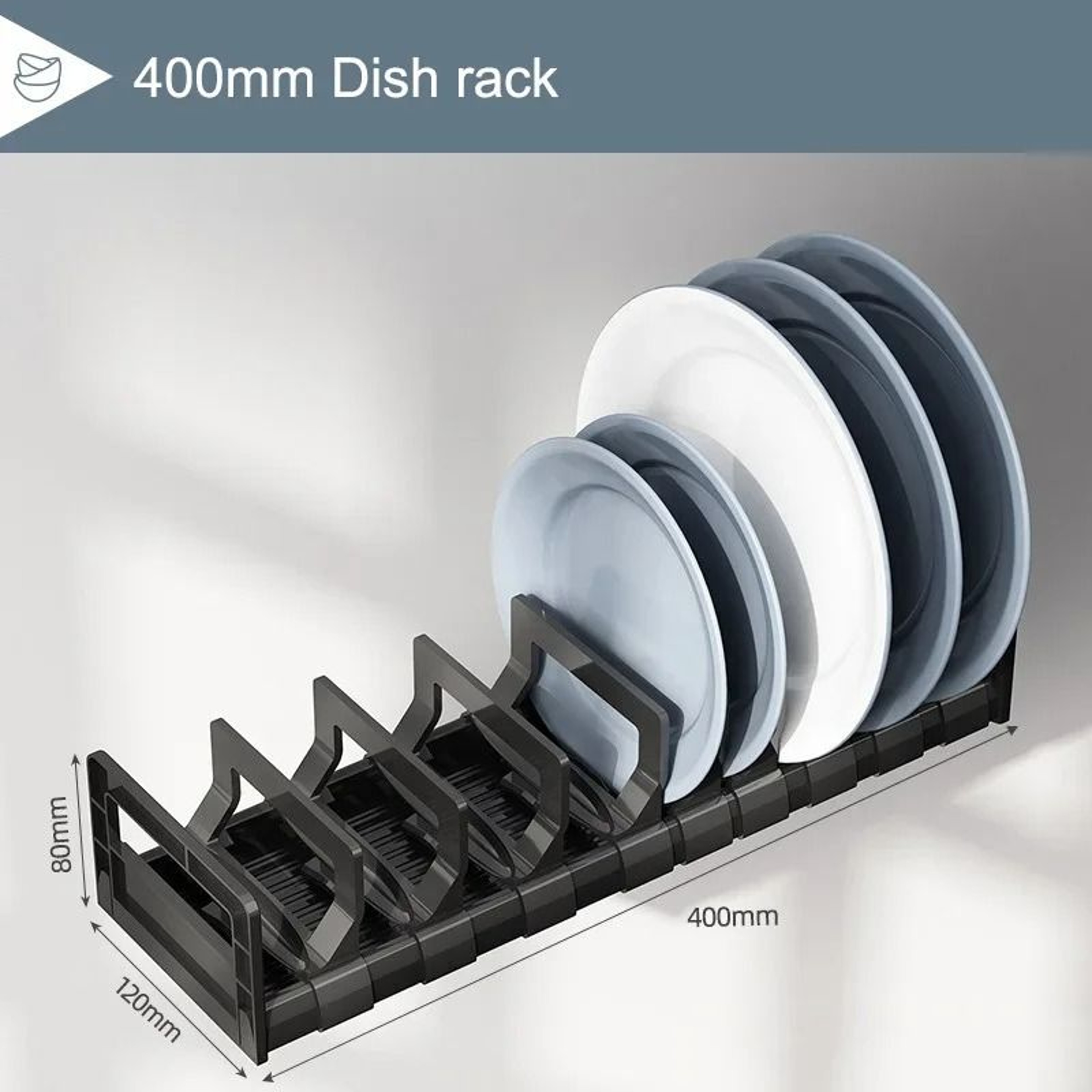 Adjustable Under Cabinet Bowl And Plate Organizer Rack For Kitchen Drawer Storage 9