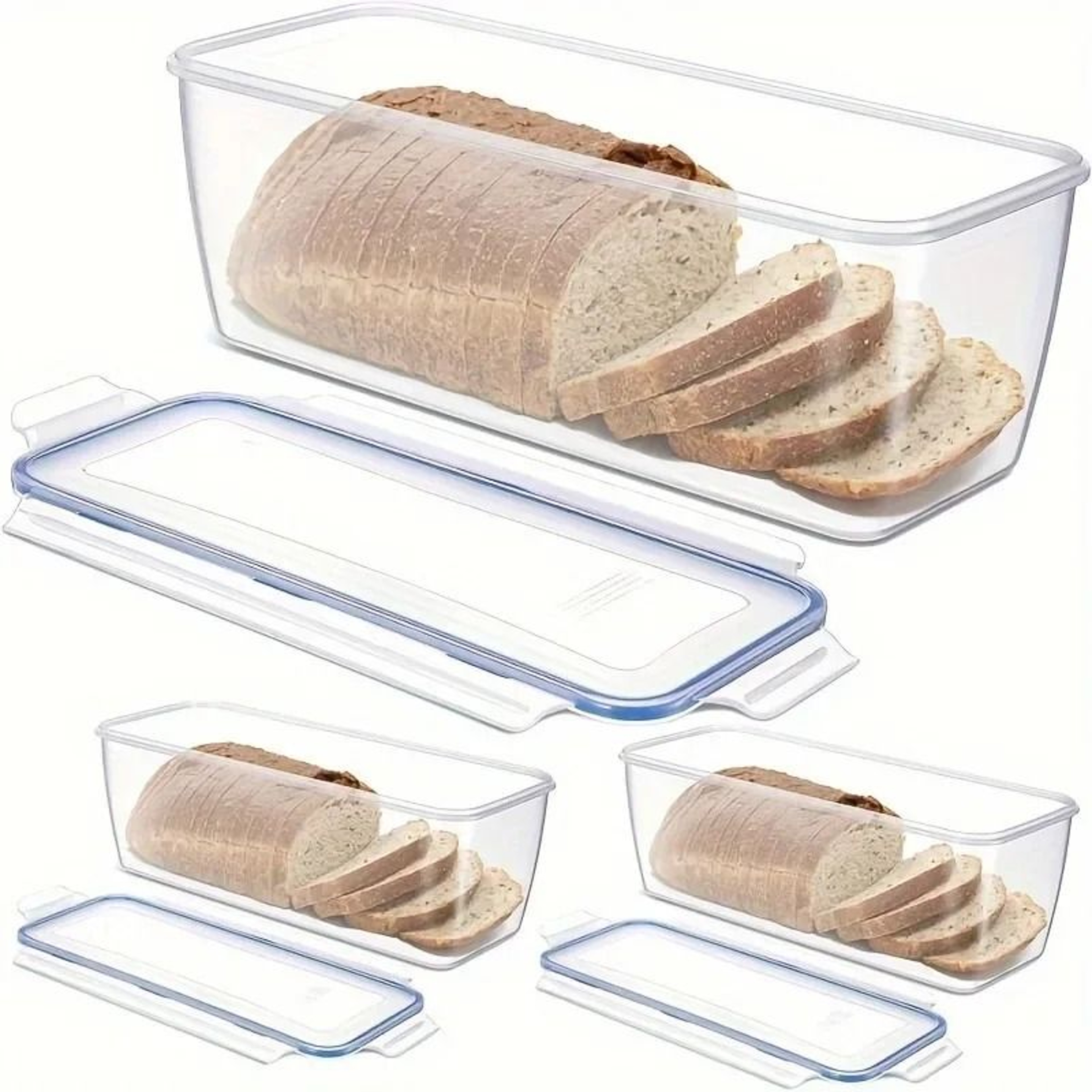 Airtight Bread Storage Container With Lid For Sandwich Bread And Kitchen Organization 0