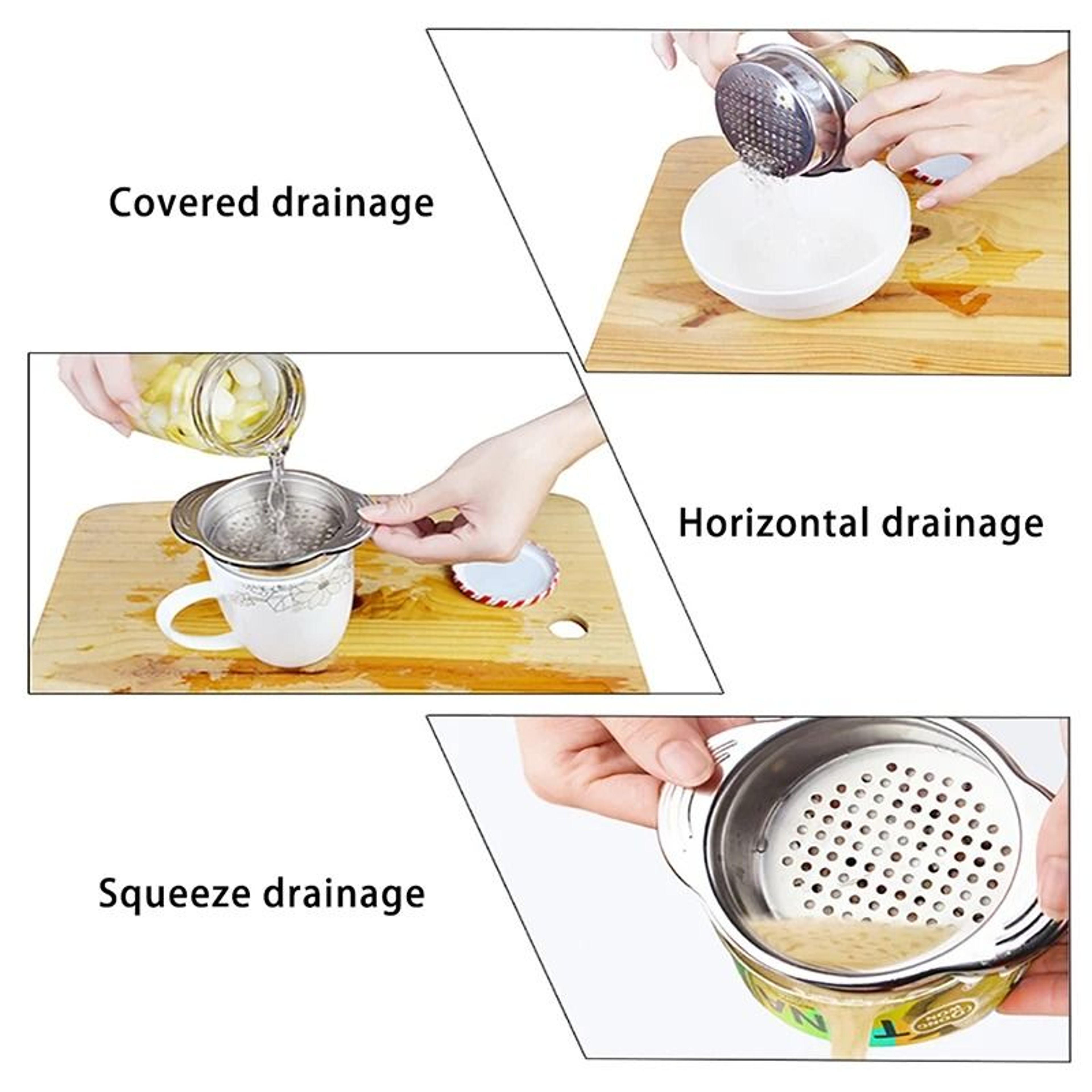 Stainless Steel Can Strainer For Tuna Vegetables Fruit And Canned Food Draining 4
