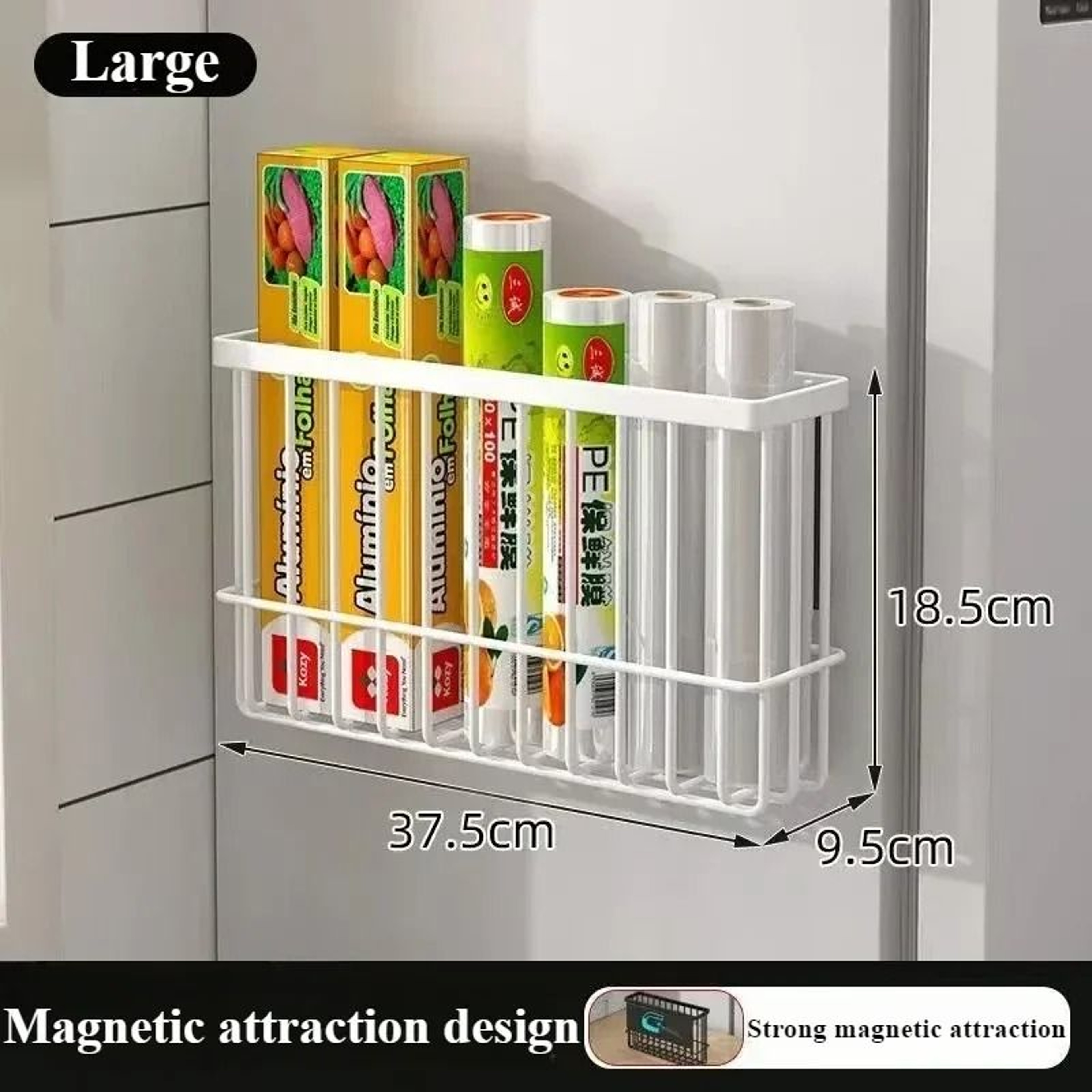 Magnetic Refrigerator Storage Basket For Kitchen Condiments Wraps And Household Organization 7