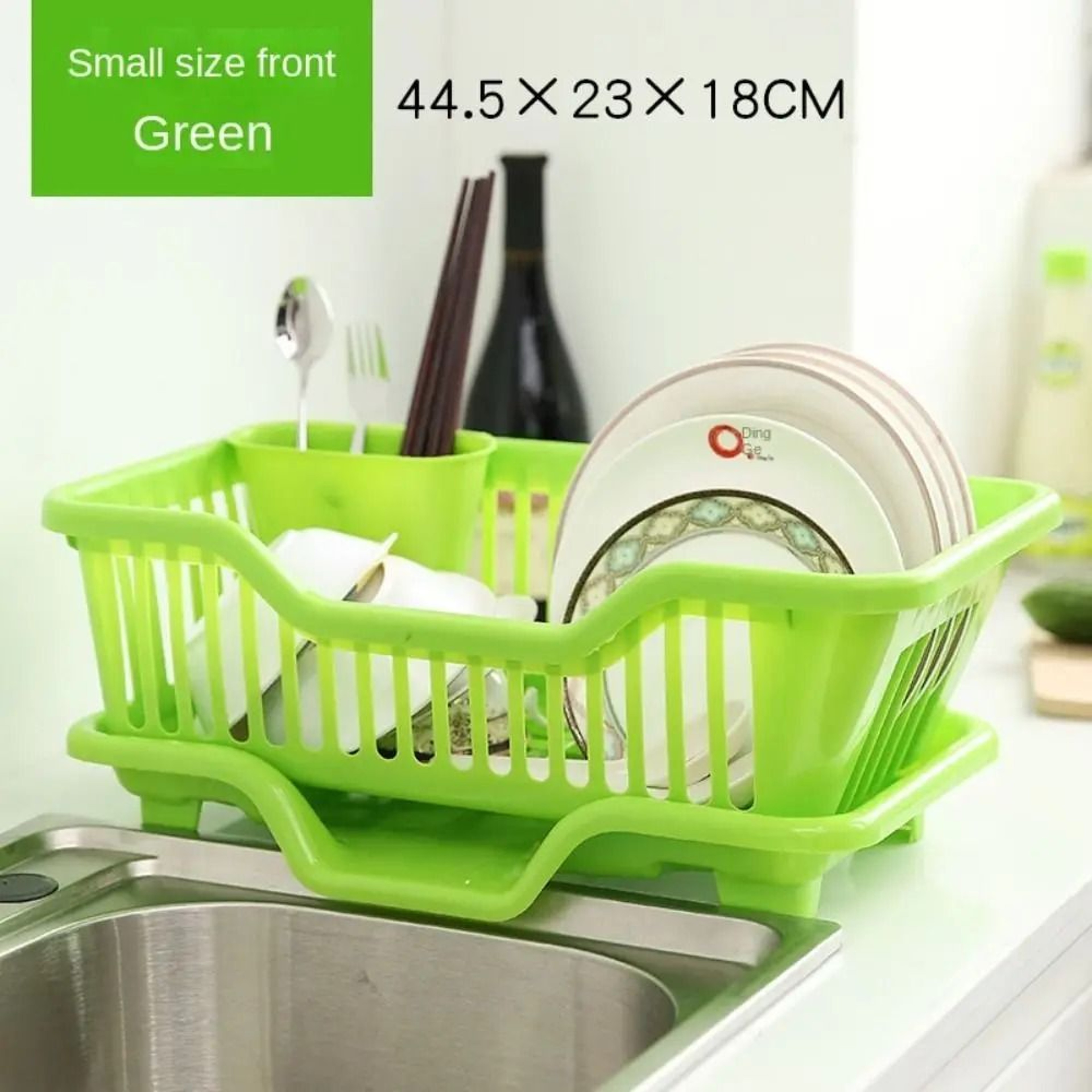 Kitchen Dish Drying Rack With Drain Tray And Utensil Holder For Countertop Organization 7