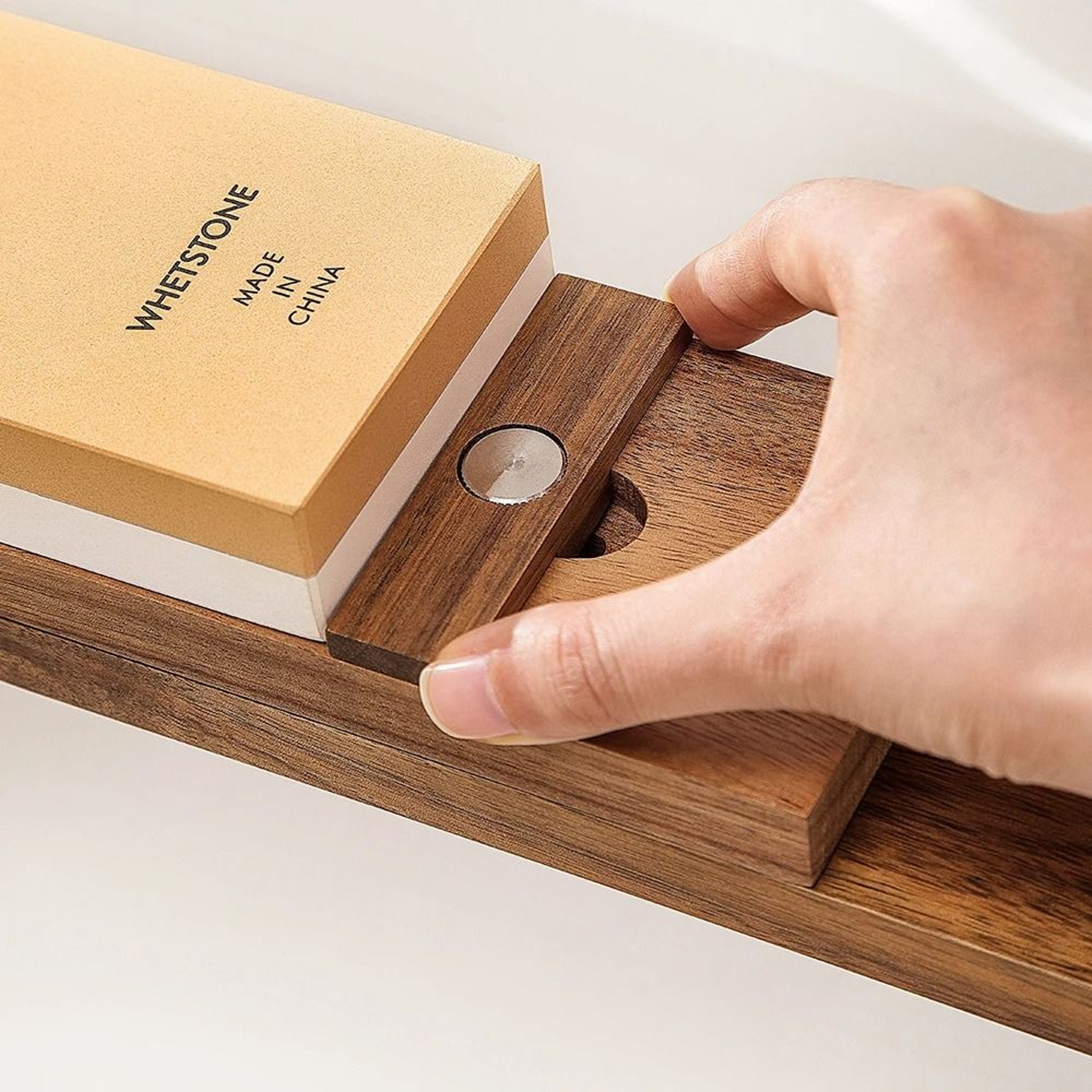 Adjustable Acacia Wood Whetstone Holder For Knife Sharpening Stones 2