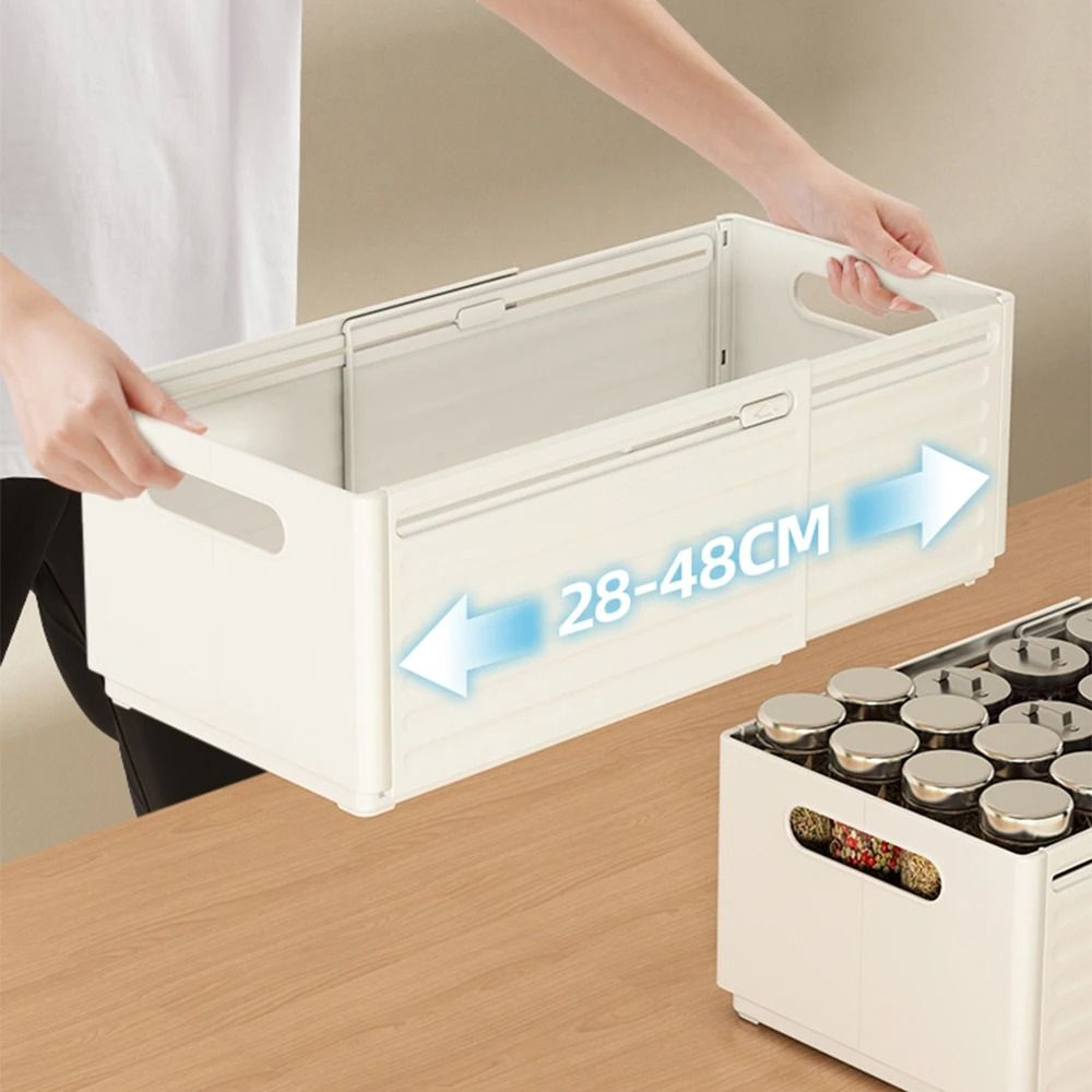 Expandable Kitchen Storage Basket Retractable Cabinet And Refrigerator Organizer 4