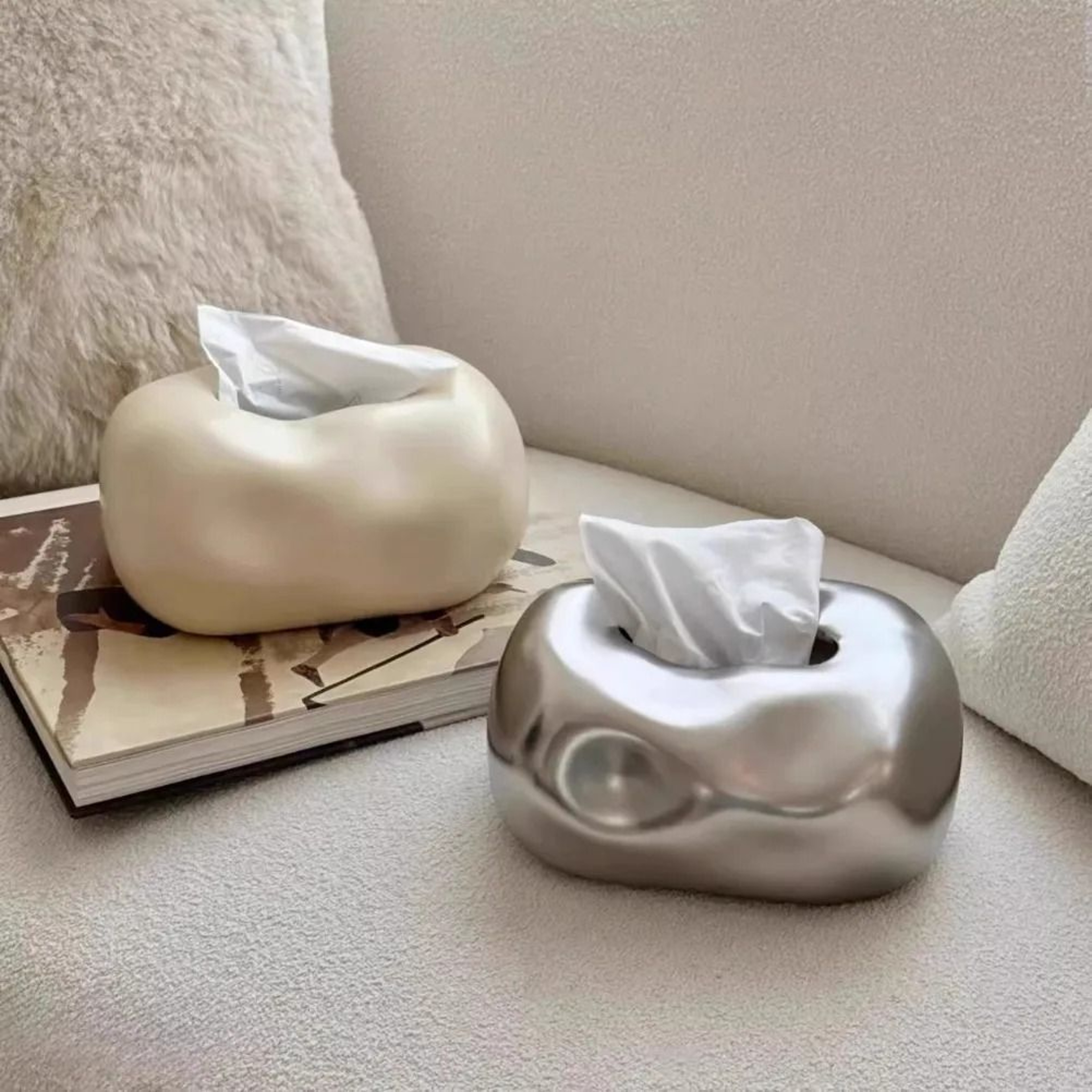 Nordic Ceramic Tissue Box Decorative Napkin Holder For Living Room And Dining Table 0