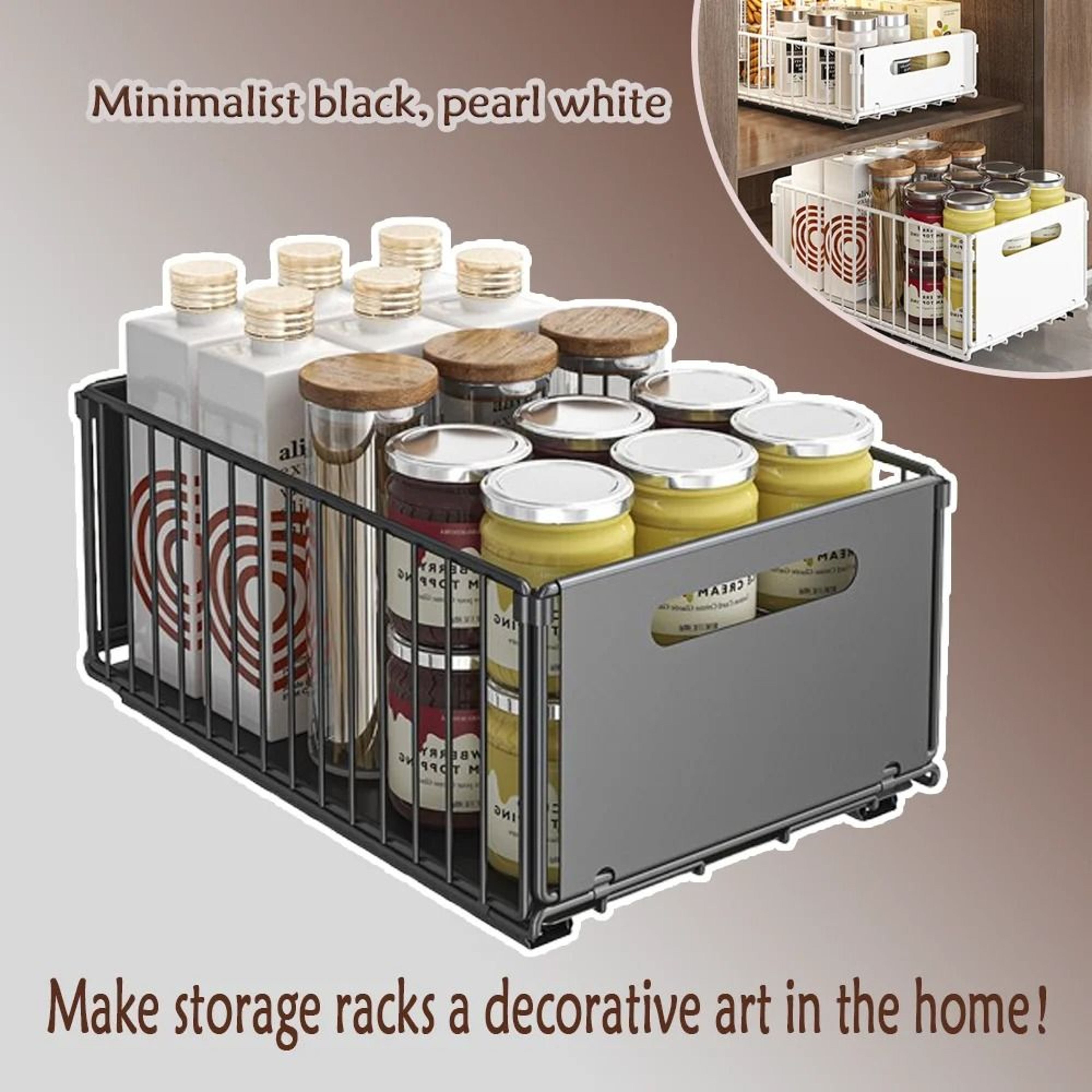 Double Layer Sliding Storage Basket Organizer Pull Out Cabinet Rack For Bottles Cleaning Supplies A 0