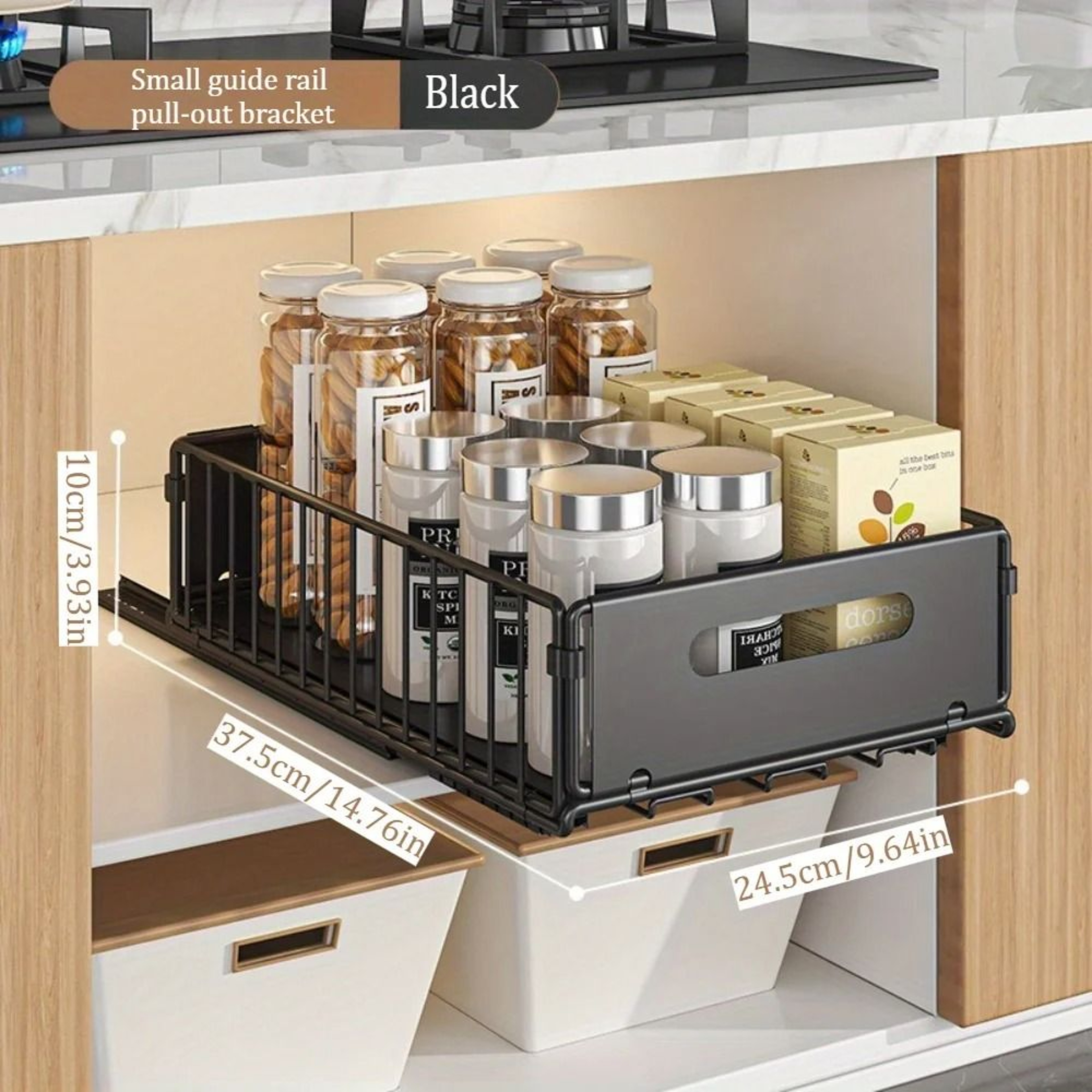 Double Layer Sliding Storage Basket Organizer Pull Out Cabinet Rack For Bottles Cleaning Supplies A 2